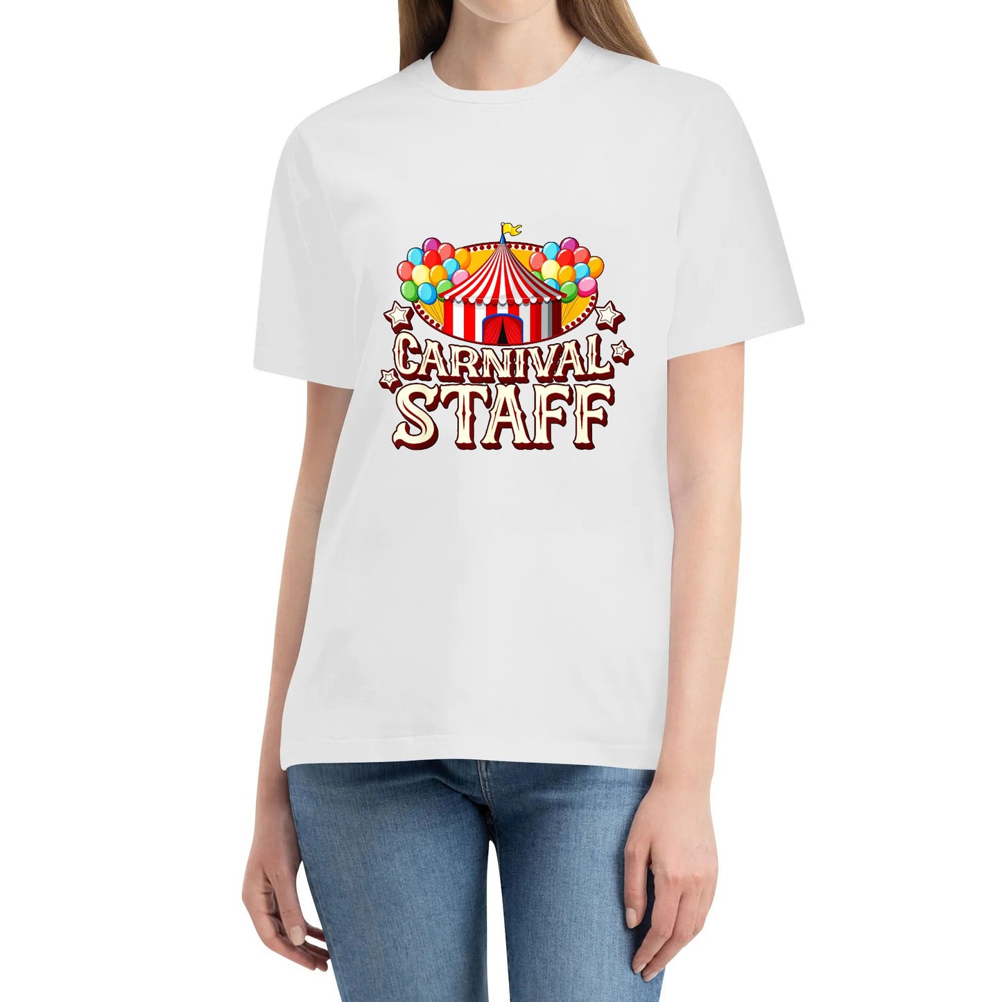 Carnival Staff Carnival Themed Birthday Party Event Outfit T-Shirt Cotton Tshirts Short Sleeve Graphic Crew Neck Top Tees Shirts for Men Women Unisex Adult Summer Ladies