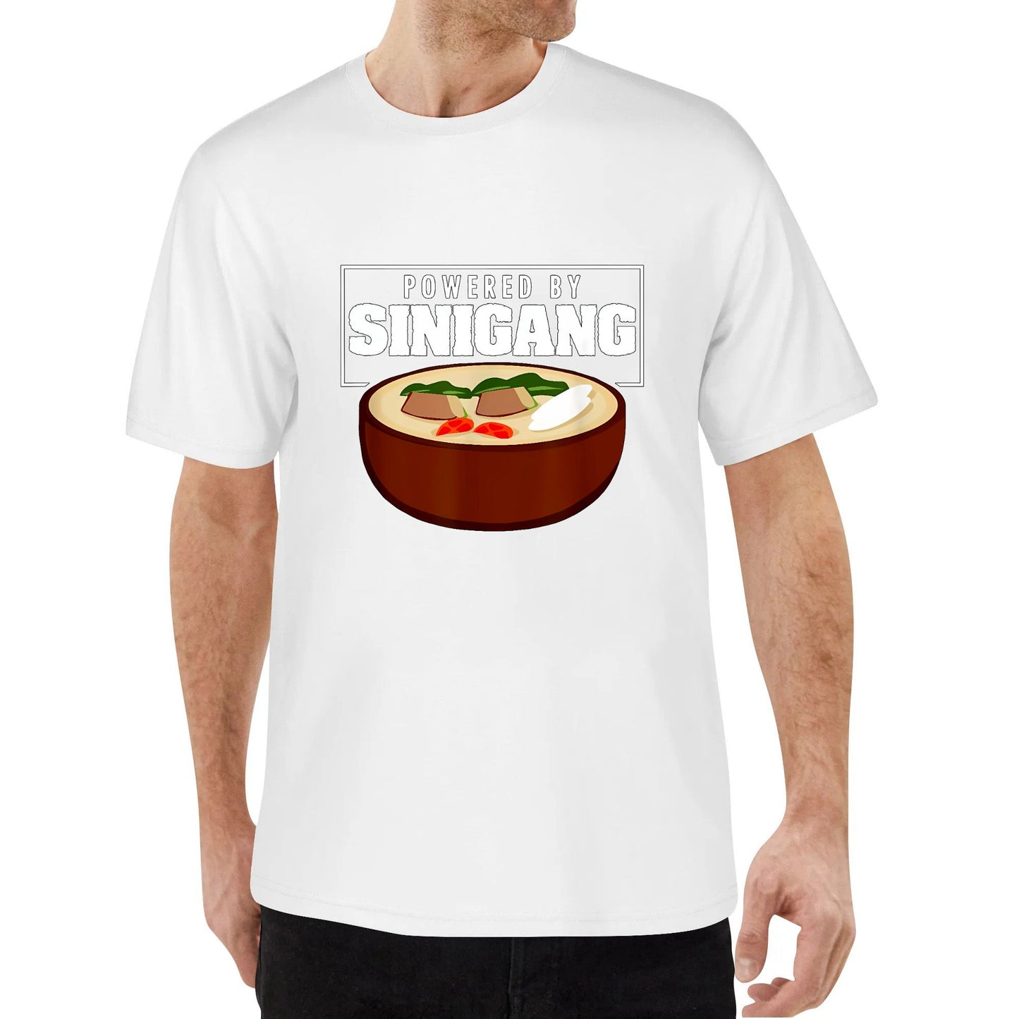 Powered By Sinigang Pinoy Soup Filipino Food Sinigang T-Shirt Black White Blue Red Tops Tee Clothing Customize Gifts