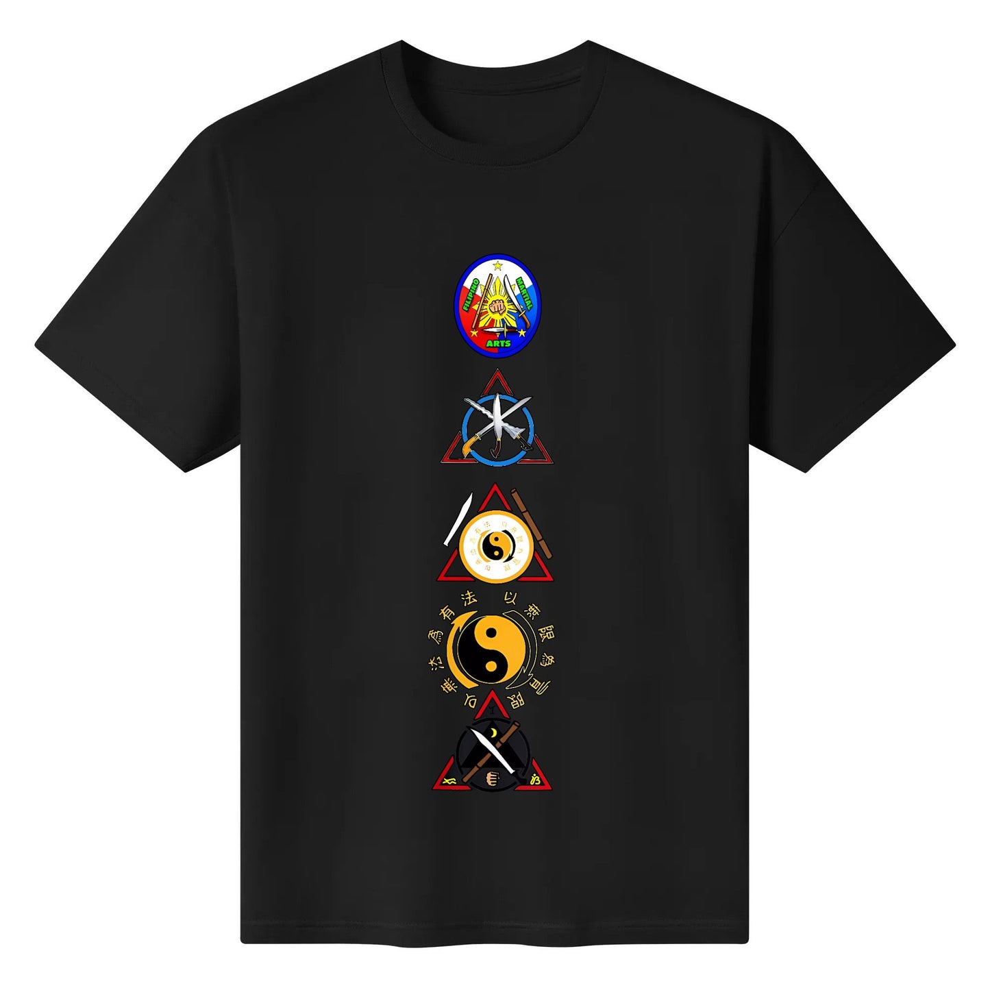 kali escrima arnis jkd blade logos T-Shirt Cotton Tshirt Short Sleeve Printed Round Neck Top Tees Shirts for Man Woman Unisex Adult Summer Ladies