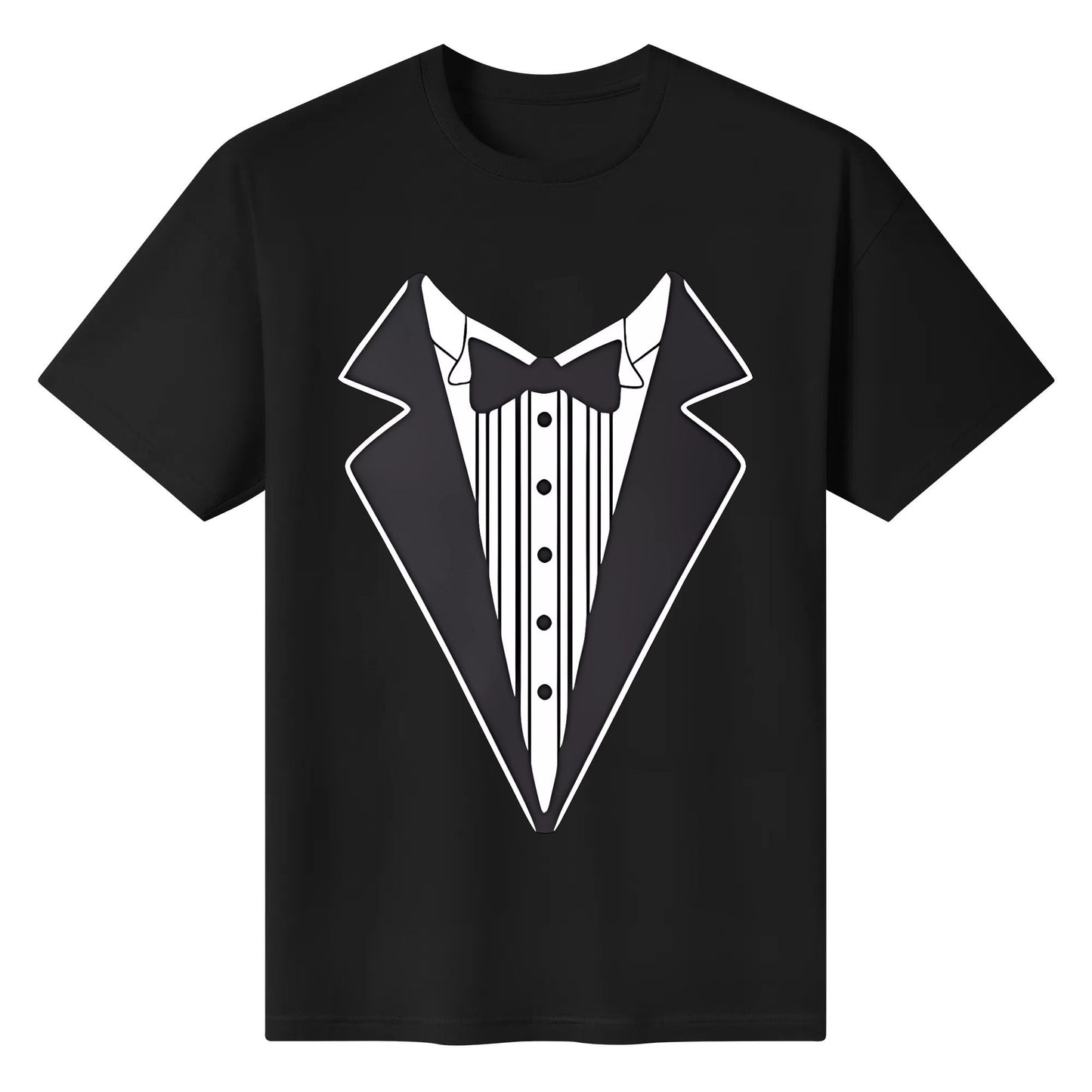 Tuxedo on a Black Short Sleeve Boys Girls T Shirt Tshirt Cotton Boys Girls T Shirt Black White Blue Red Tops Tee Clothing Gifts