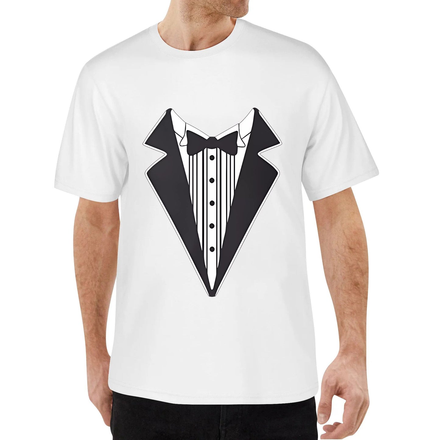 Tuxedo on a Black Short Sleeve Boys Girls T Shirt Tshirt Cotton Boys Girls T Shirt Black White Blue Red Tops Tee Clothing Gifts