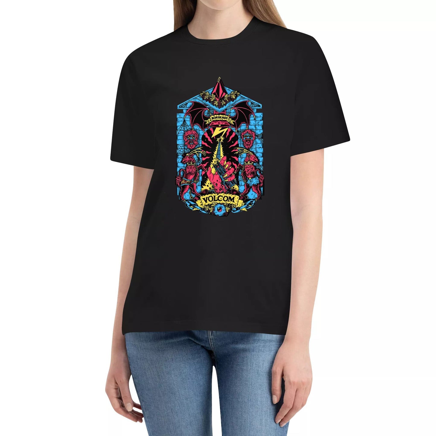 3DL NEW STOCK VOLCOM tee shirts Short Sleeve Printed Crew Neck Top Tee Shirt for Man Women Unisex Adult Summer Ladies Crew-neck fashion unisex T-shirt Menswear Top Original Lingerie