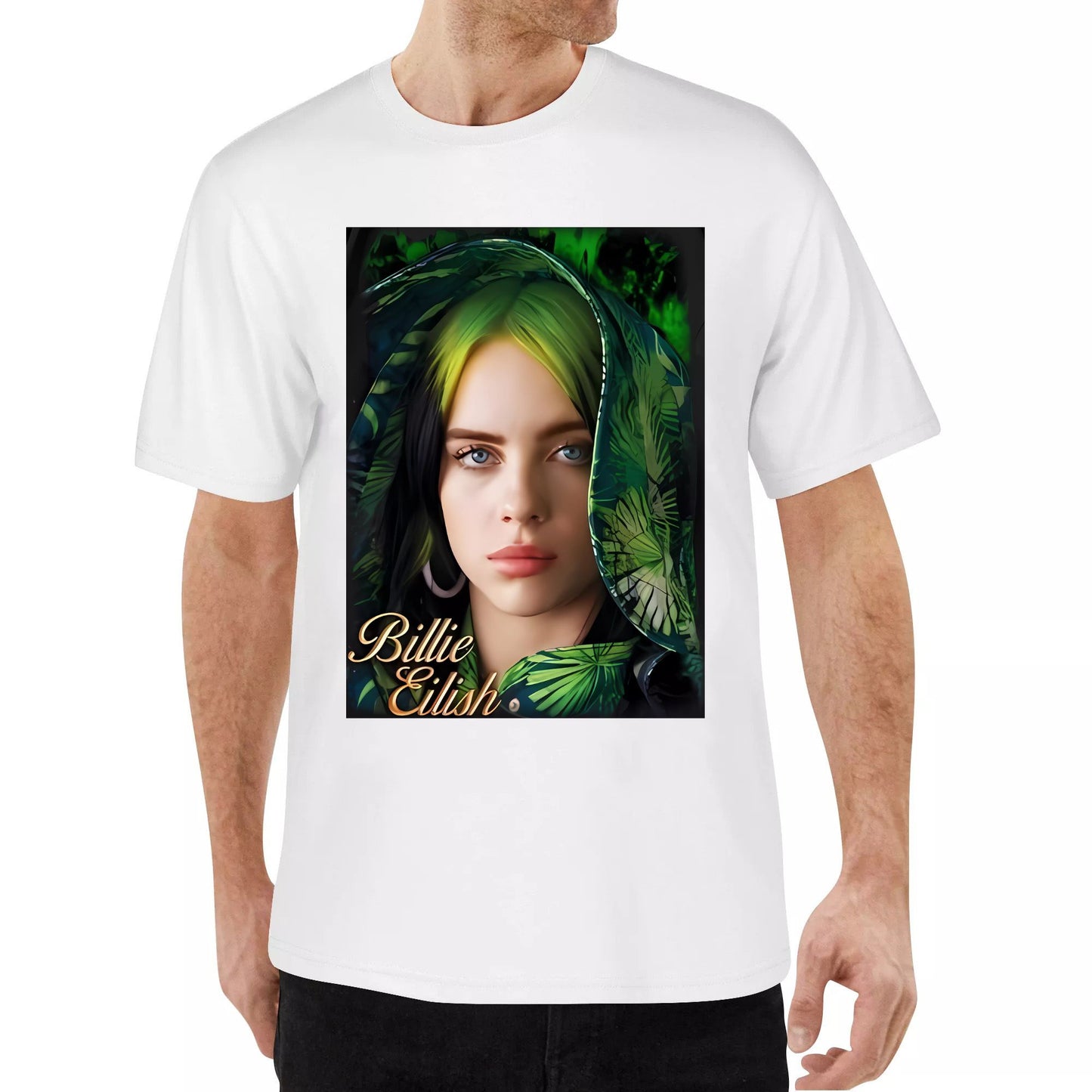 Billie Eilish Vintage Graphic T-Shirt Oversize Tea Shirts For WomenCrew-neck fashion unisex T-shirt Menswear Top