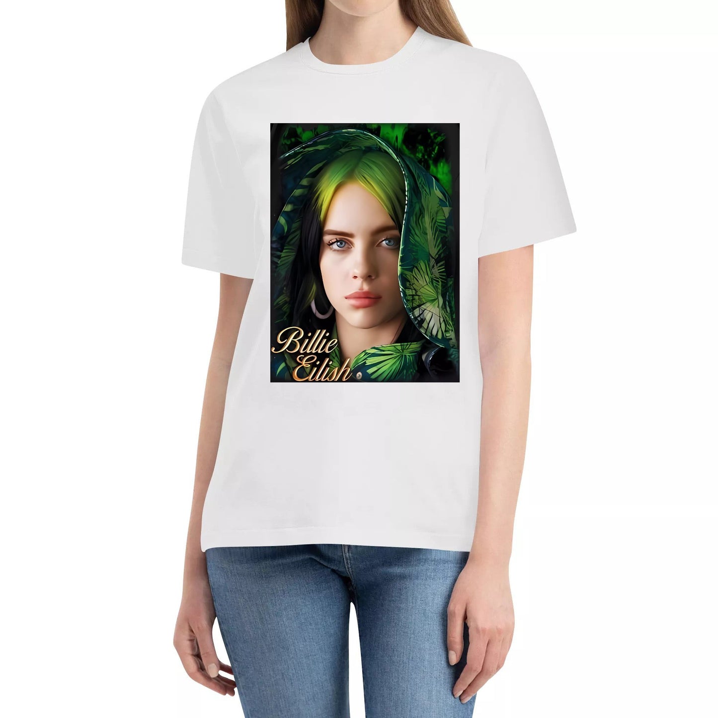 Billie Eilish Vintage Graphic T-Shirt Oversize Tea Shirts For WomenCrew-neck fashion unisex T-shirt Menswear Top