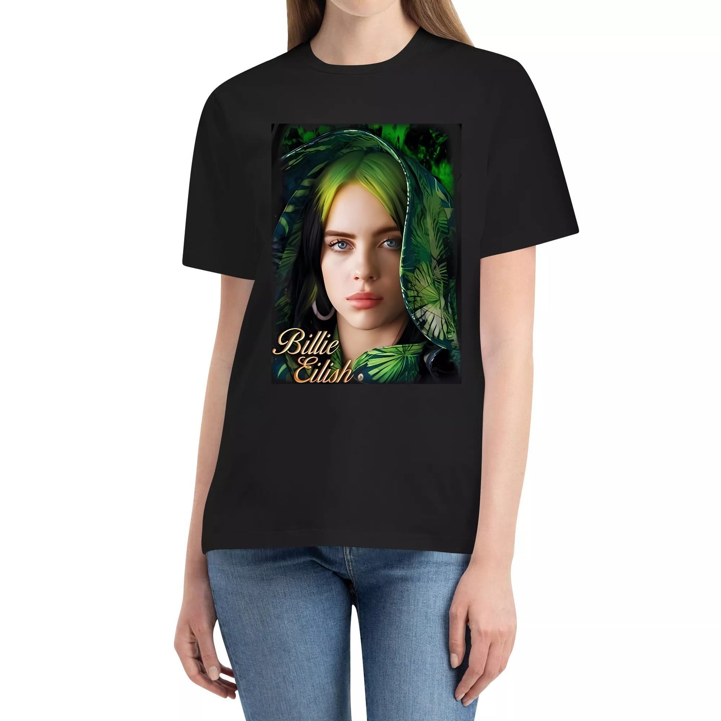Billie Eilish Vintage Graphic T-Shirt Oversize Tea Shirts For WomenCrew-neck fashion unisex T-shirt Menswear Top