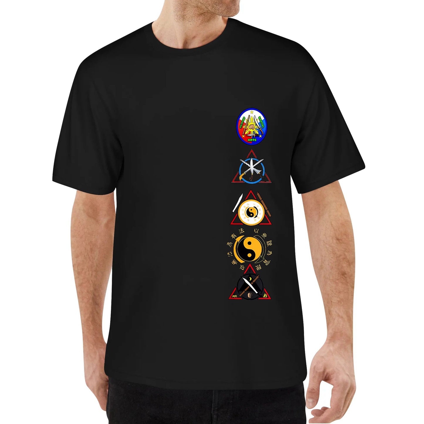 kali escrima arnis jkd blade logos T-Shirt Cotton Tshirt Short Sleeve Printed Round Neck Top Tees Shirts for Man Woman Unisex Adult Summer Ladies