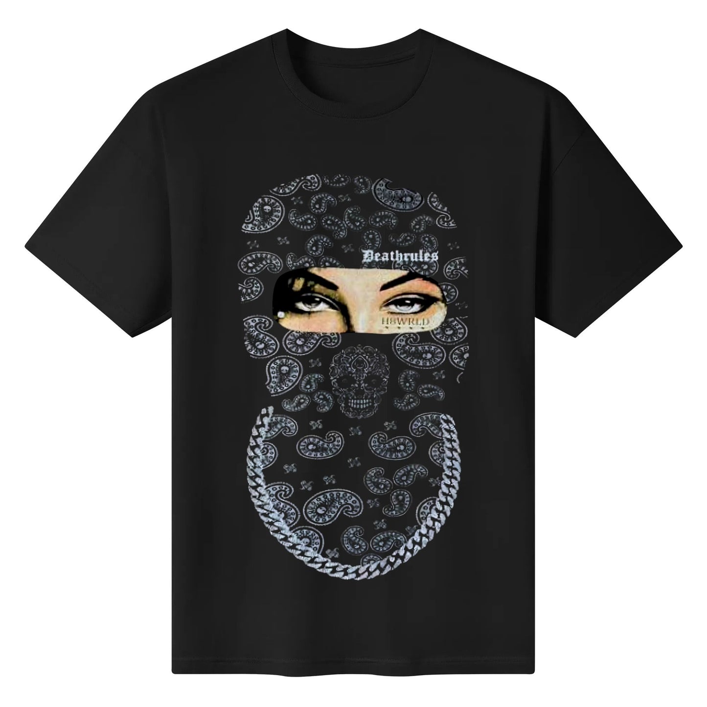 Deathrules Clothing -Ski Mask Version 2 T-Shirt Cotton Tshirt Original Design for Men Women Black White Blue Red Tops Tee Streetwear Clothing Customize Gifts