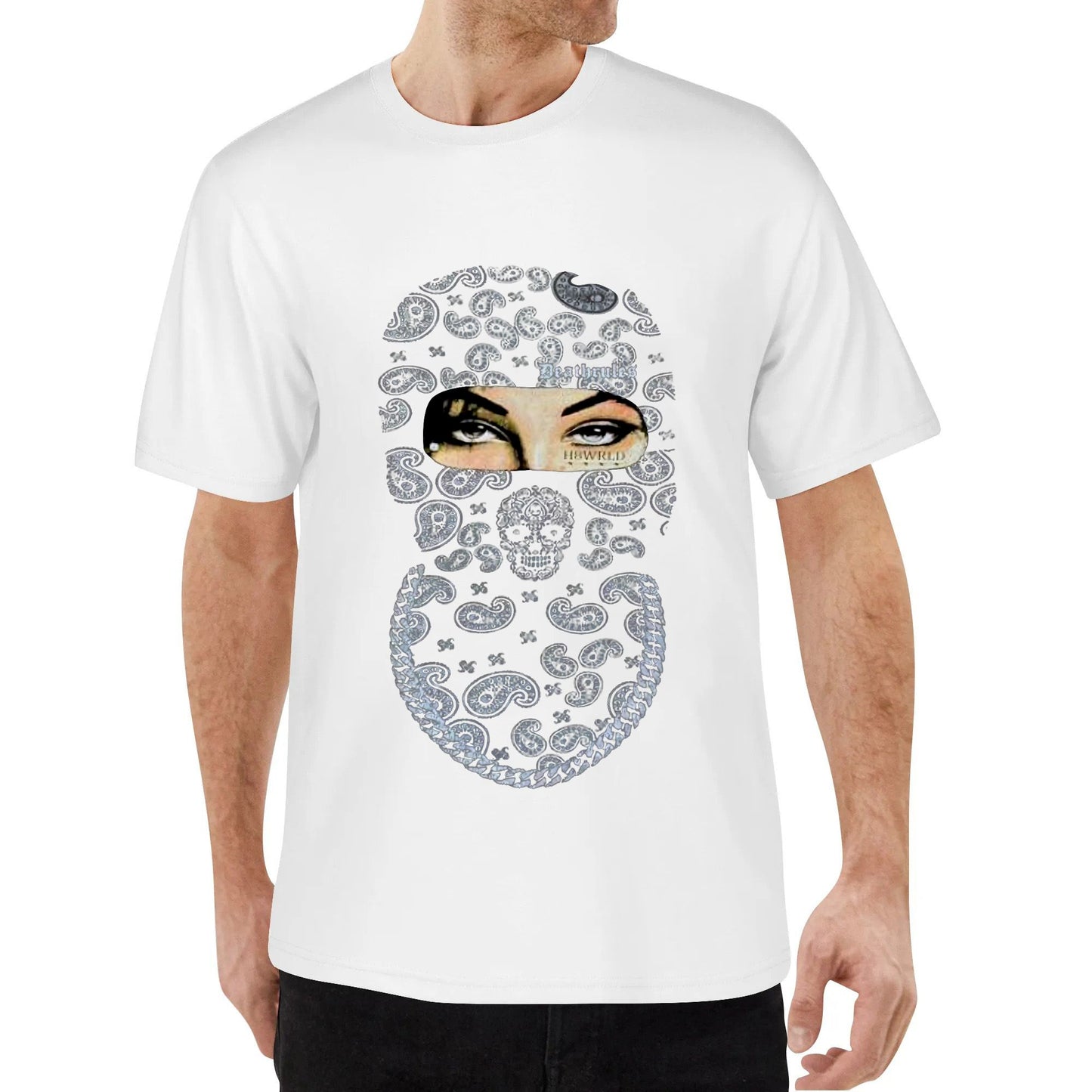 Deathrules Clothing -Ski Mask Version 2 T-Shirt Cotton Tshirt Original Design for Men Women Black White Blue Red Tops Tee Streetwear Clothing Customize Gifts