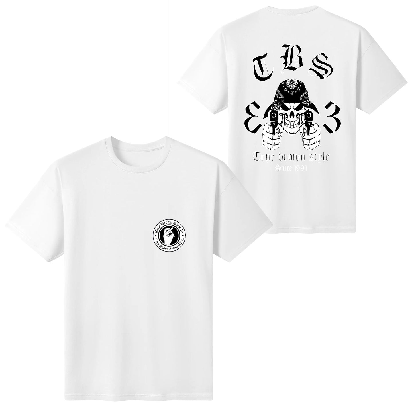 TBS13 truebrownstyle13 V29 classic cotton loose fraternity T-shirt for men Crew-neck fashion unisex T-shirt Menswear Top