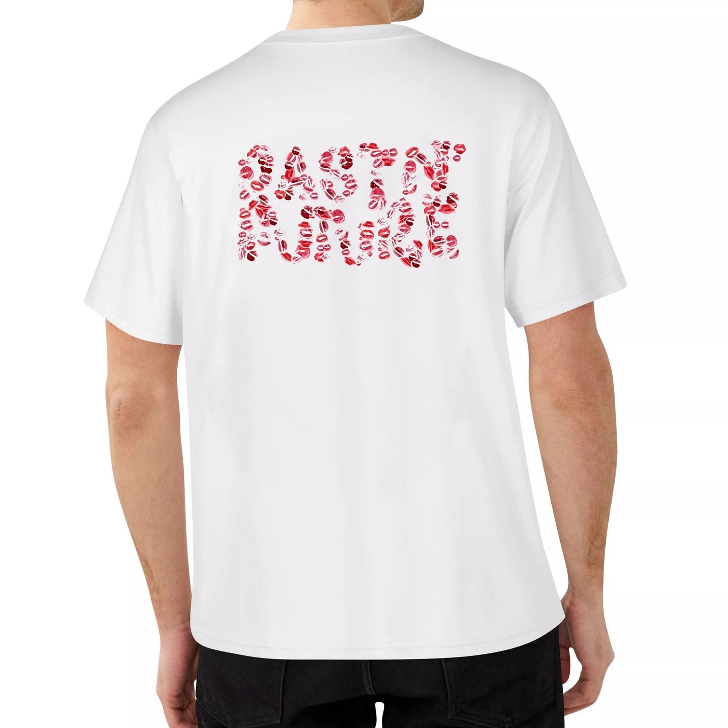 Kiss Past N Future T-SHIRT Street Fashion Round Neck Cotton Short-Sleeved Shirt Menswear Top