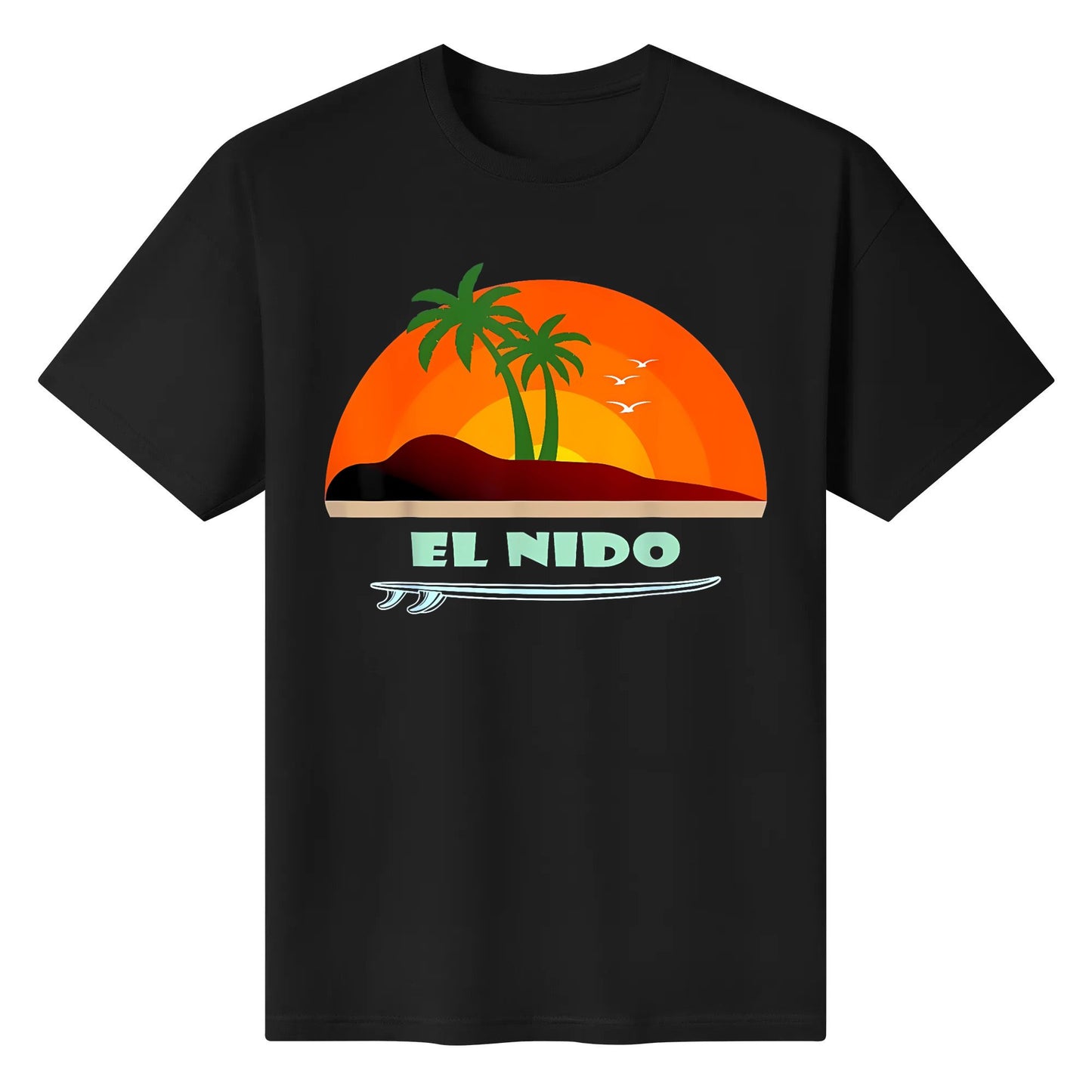 El Nido Palm Trees Surfboard Island Sun Palawan Philippines T-Shirt Fantastic Graphic Print T-Shirt