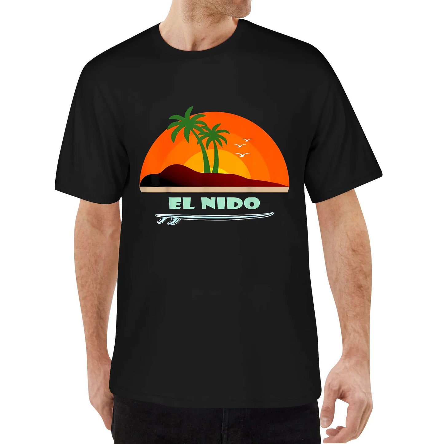 El Nido Palm Trees Surfboard Island Sun Palawan Philippines T-Shirt Fantastic Graphic Print T-Shirt