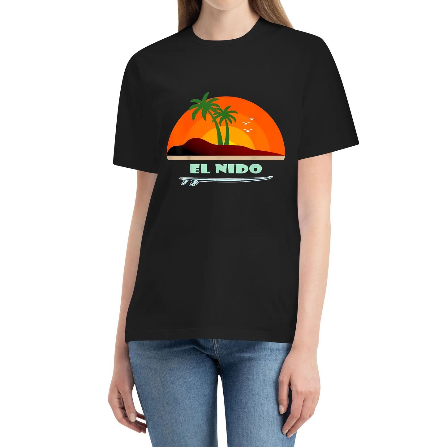 El Nido Palm Trees Surfboard Island Sun Palawan Philippines T-Shirt Fantastic Graphic Print T-Shirt