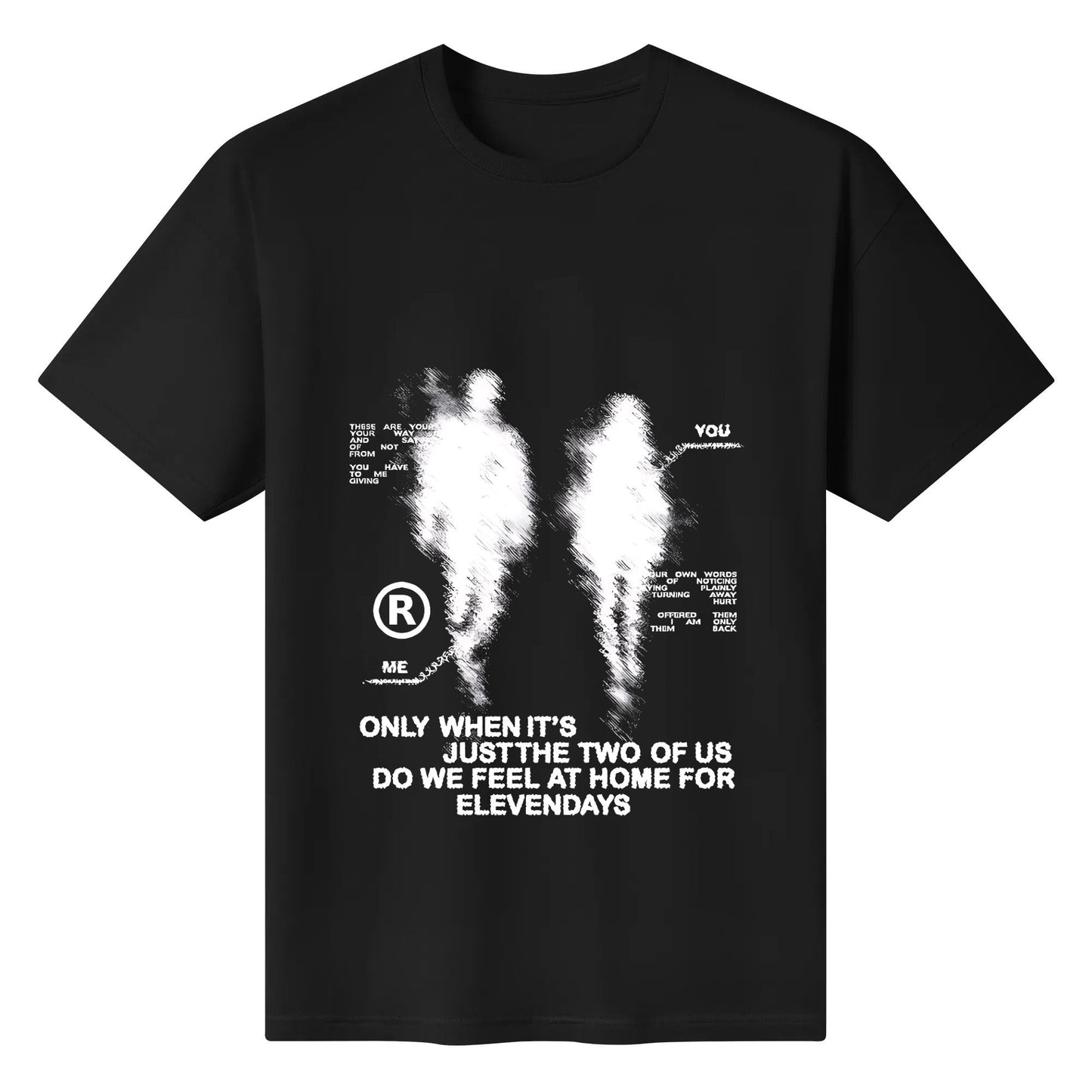 Elevendays Boxy Fit Kaos Oversized Tshirt Deep Illusions Black Pria Wanita Cotton 20s 200gsm