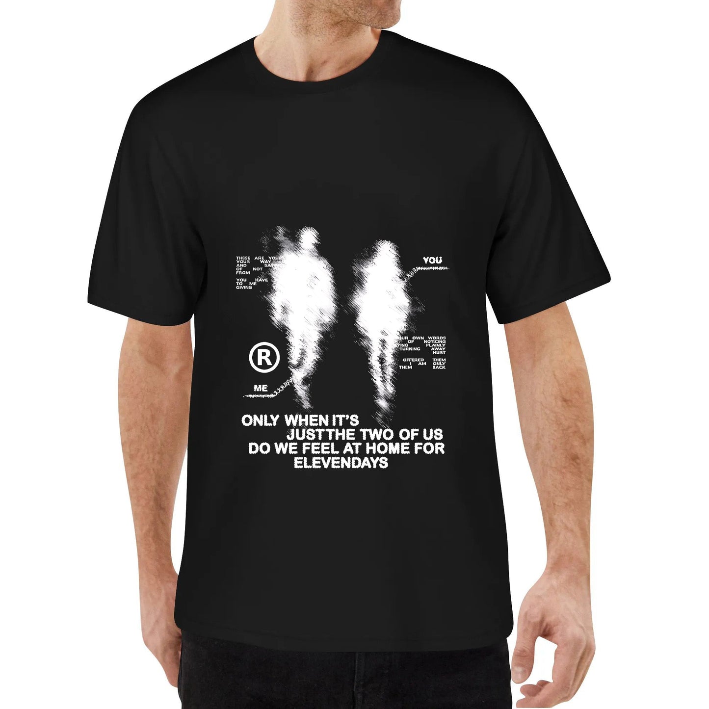 Elevendays Boxy Fit Kaos Oversized Tshirt Deep Illusions Black Pria Wanita Cotton 20s 200gsm