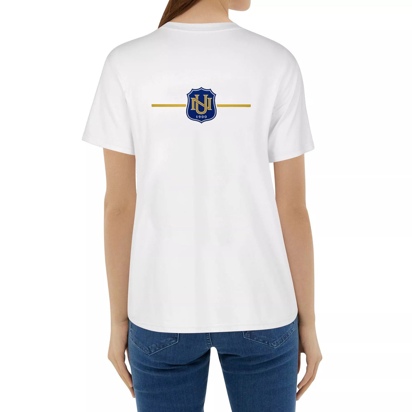 National University Cotton Tee White Tops Customized Tshirt