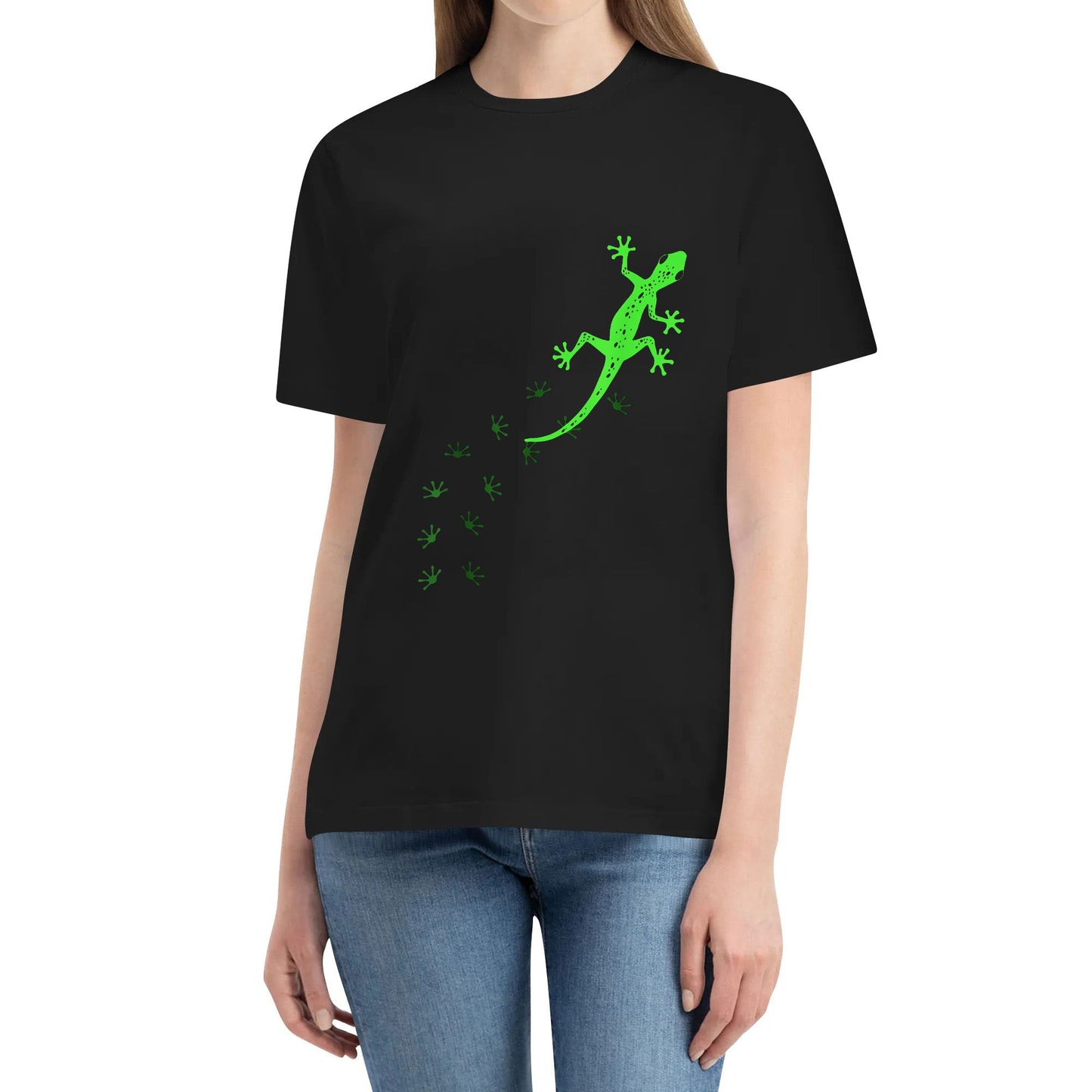 Cool Lizard Design For Men Women Gecko Pet Animal Creature Cotton Tshirts Short Sleeve Printed Round Neck Top Tees Shirt for Man Women Unisex Adult Summer Ladies
