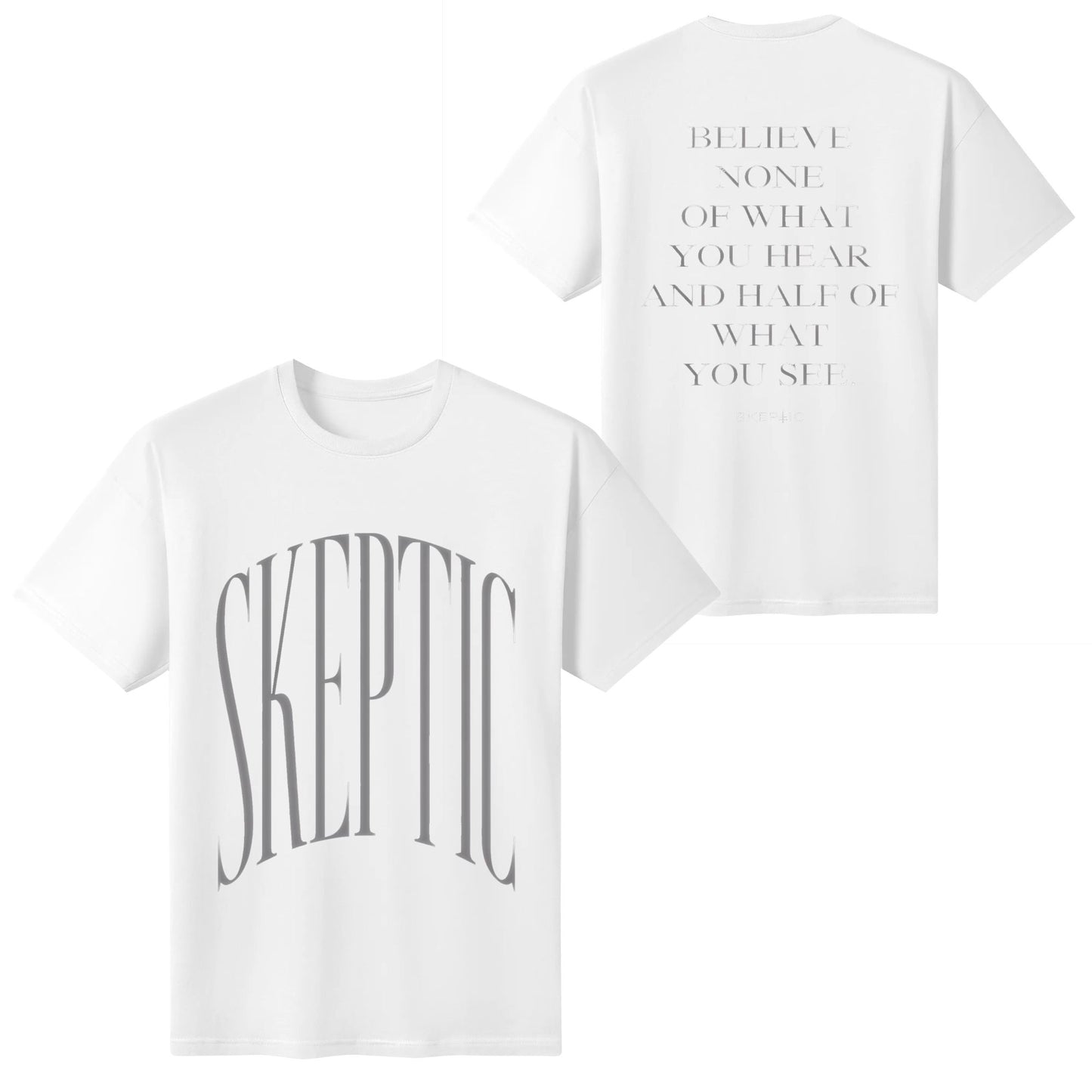 Skeptic ALLUSION Oversized black shirt Crew-neck fashion unisex T-shirt Menswear Top Original Lingerie