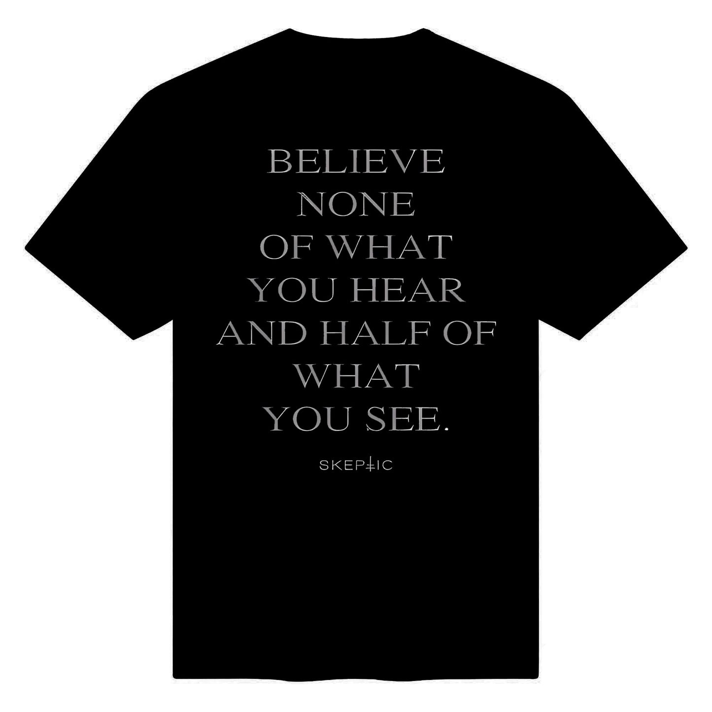 Skeptic ALLUSION Oversized black shirt Crew-neck fashion unisex T-shirt Menswear Top Original Lingerie