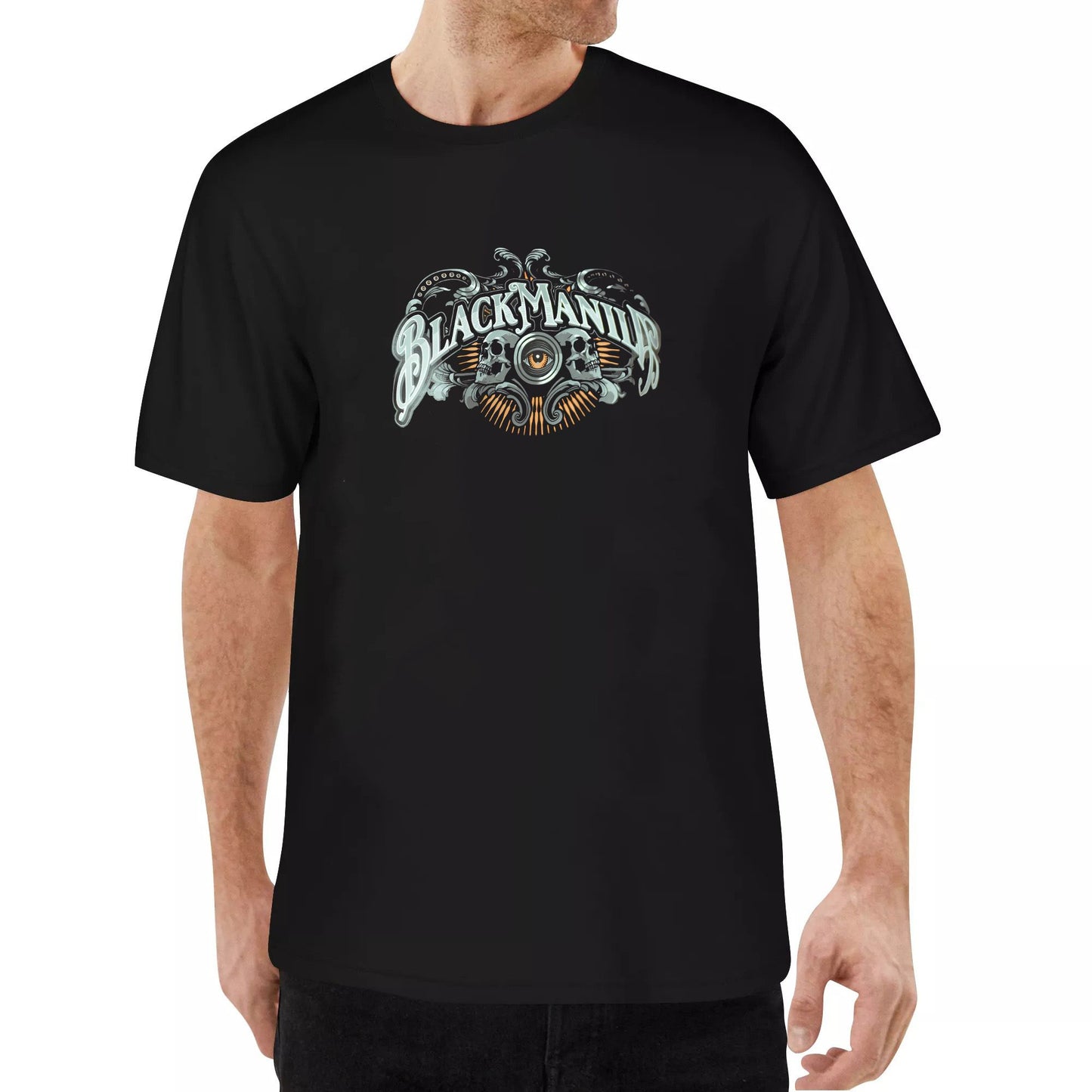 QOP QUEEN OF PAIN BLACK MANILA Cotton Crew Neck Loose T-Shirt