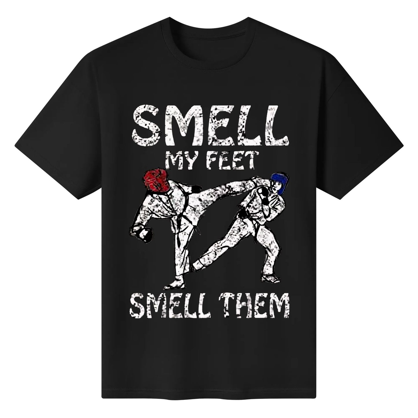 Taekwondo Smell My Feet Vintage Gift T Shirt Cotton Tshirt Black White Blue Red Tops Tee Clothing Customize Gifts