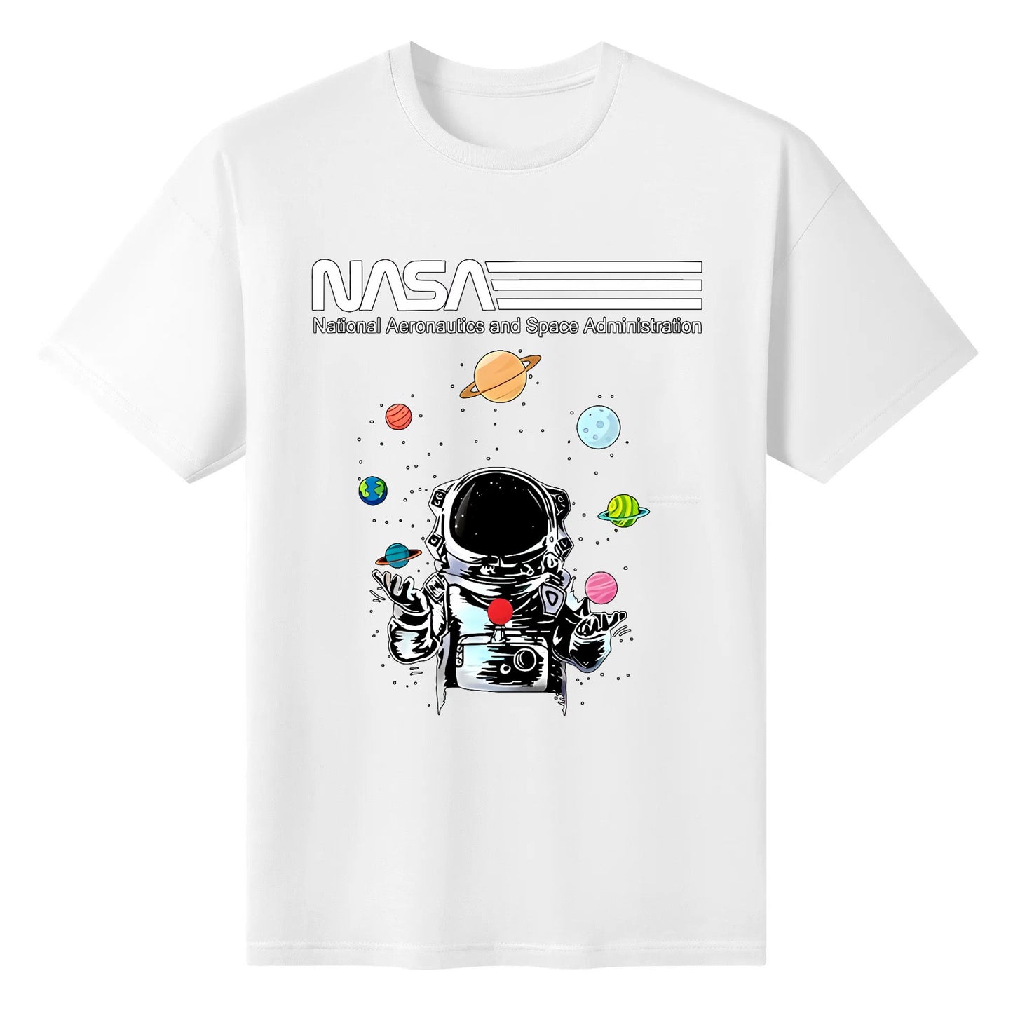 NASA T-Shirt Astronaut Space Planet NASA Gifts for Men and Women Round Neck T-shirt Cotton Original Design Tshirt for Men Women Black White Blue Red Tops Tee Cool Style Clothing Customize Gifts