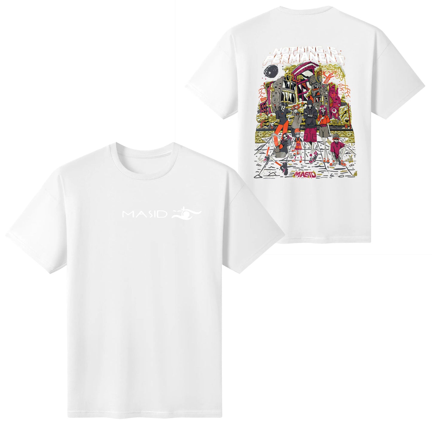 Summer short-sleeved Masid V13 V12 printed cotton shirt para sa mga lalaki at babae