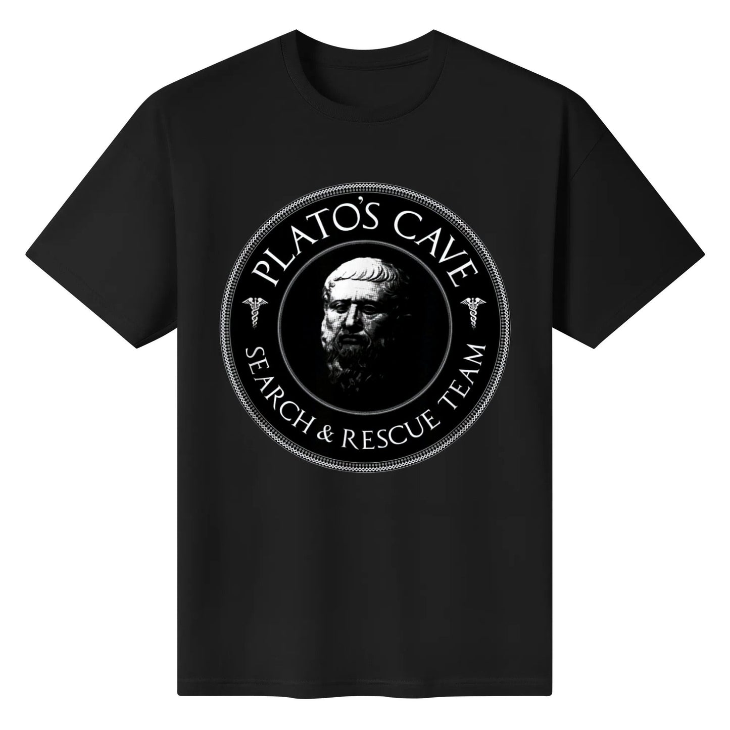 Plato's Cave - Search & Rescue team - Philosophy Cotton T shirt Short Sleeve Graphic Crew Neck Top Tees Shirt for Men Woman Unisex Adult Summer Ladies
