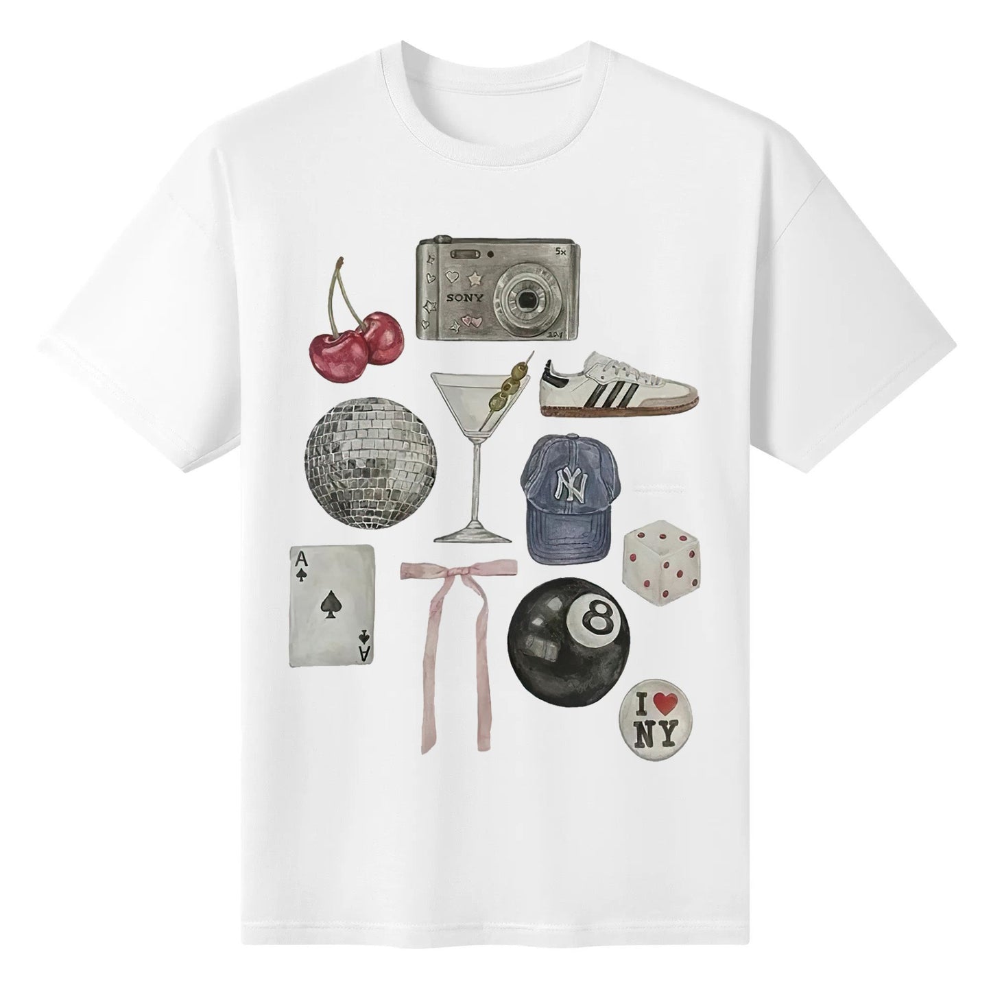 super cool street style Fruit, lip print, bow TSHIRT COTTON