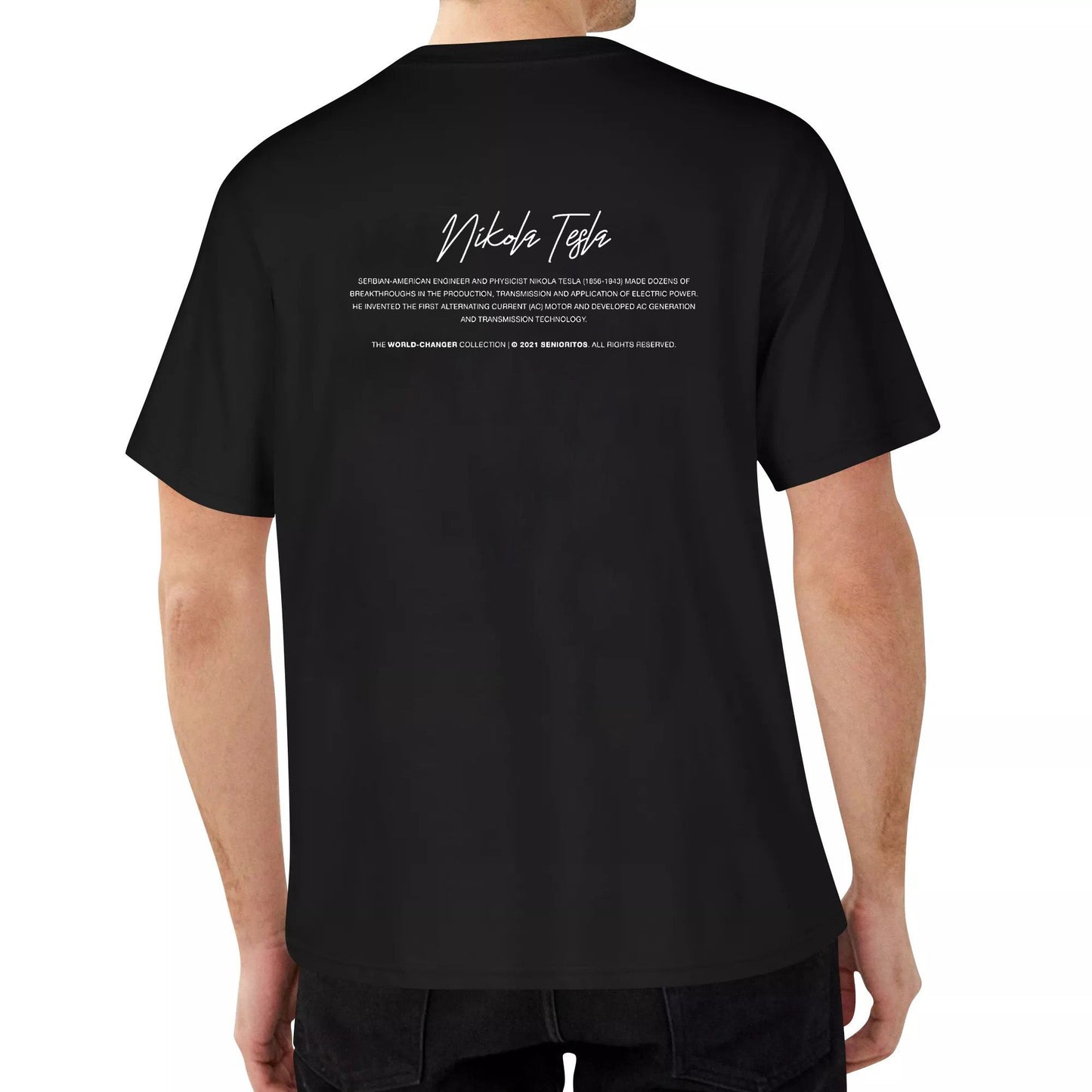 Senioritos Nikola Tesla - The World Changer Collection T-Shirt Round Neck Cotton