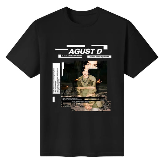 2022 mens tshir Agust D Daechwita T-shirt-suyongi agustd K-pop tee top shirt Kpop merch long hoodie rc113 crew-neck fashion unisex T-shirt menswear top original lingerie