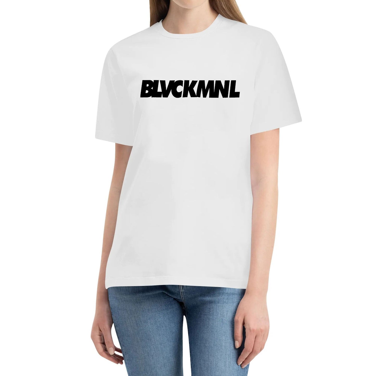 BLACK MANILA BASIC TEE Text Design T-Shirt Popular Street Unisex Shirt
