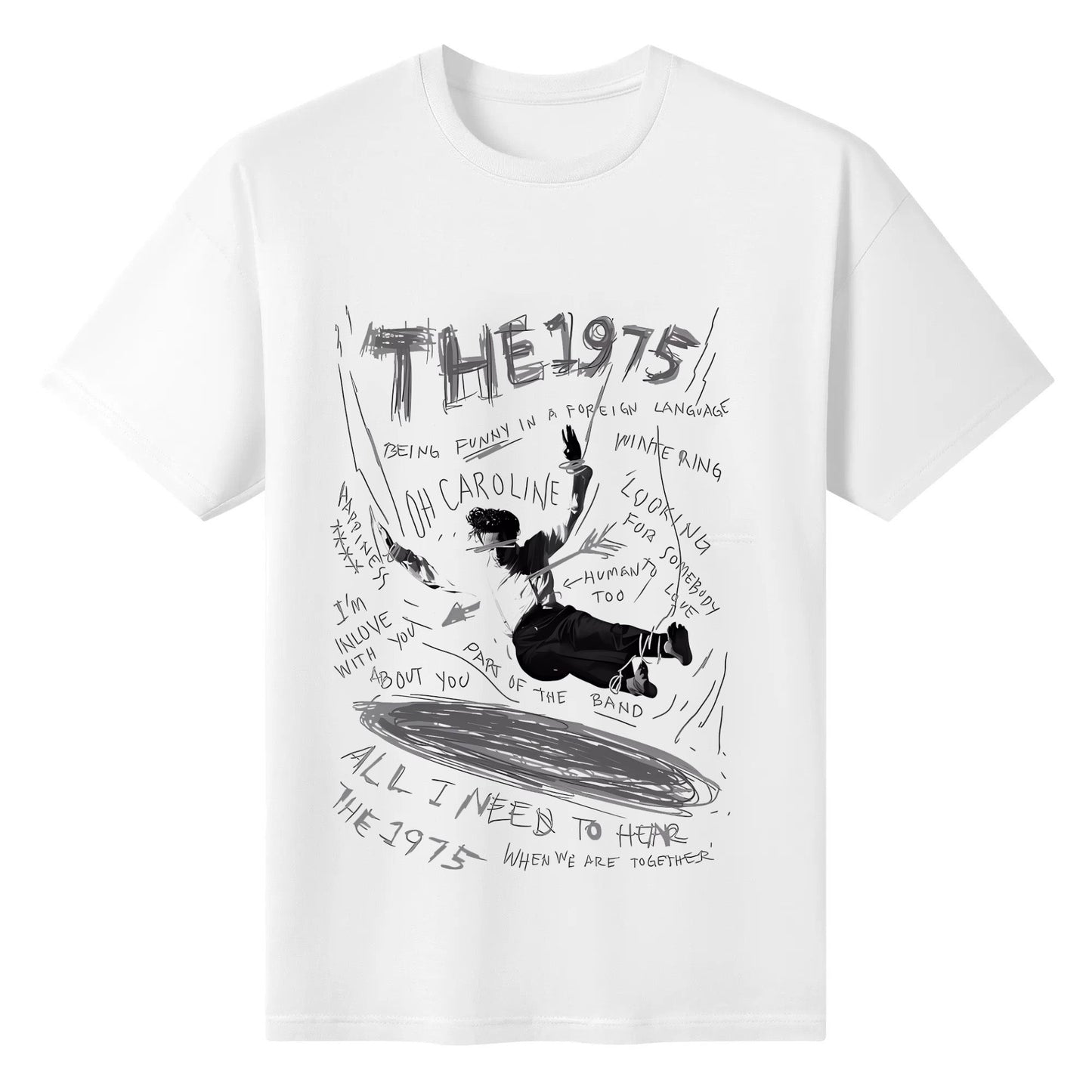 The 1975 shirt-being funny in a foreign language album men shirt oversized cotton crew-neck fashion unisex T-shirt menswear top original lingerie