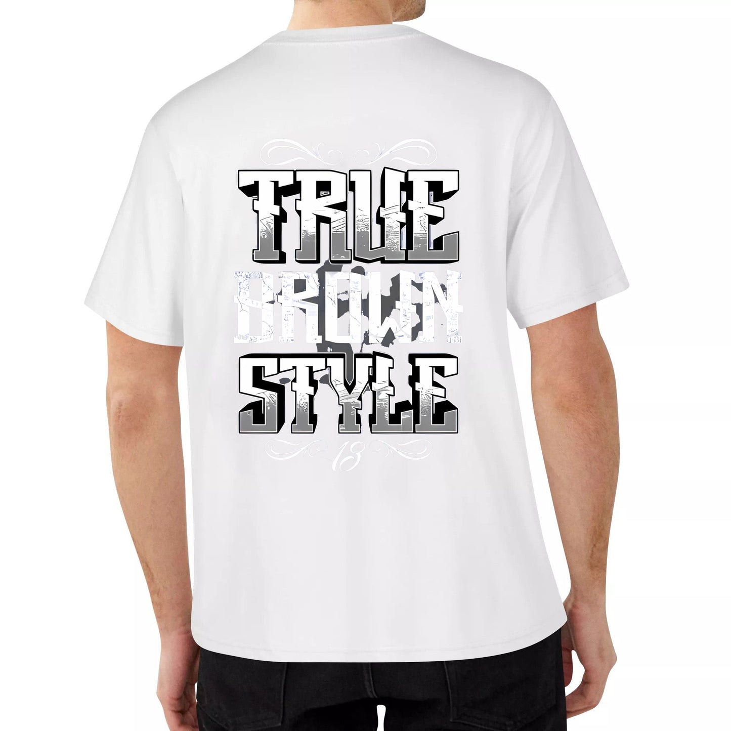 Tbd13 truebrownhand13 True Brown stvle V82 classic cotton loose T-shictcrew-neck unisex T-shirt menwear top