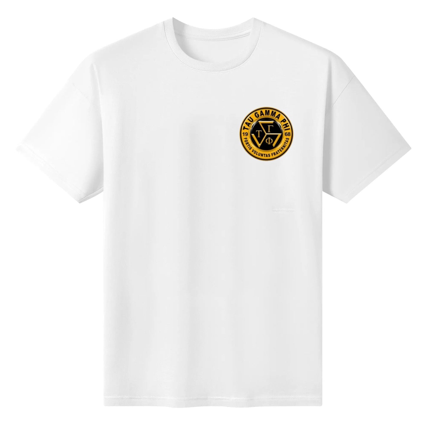 Tau Gamma Phi Frat Shirt Minimal Logo Cotton T shirt for Men Women Two Sided Front Back Printing Tshirt Black White Tee