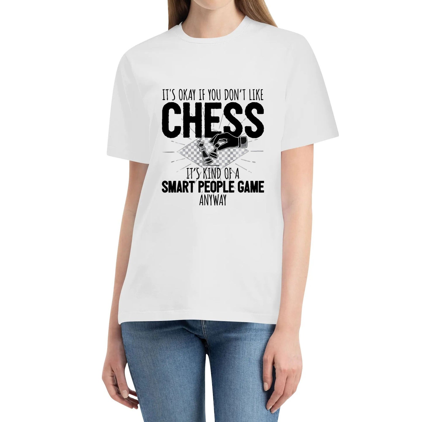 Funny Chess Player Chess Pieces I Smart People Game Mens T-shirts Short Sleeve Graphic Round Neck Womens Cotton Top Tees Shirt Unisex Adults Summer