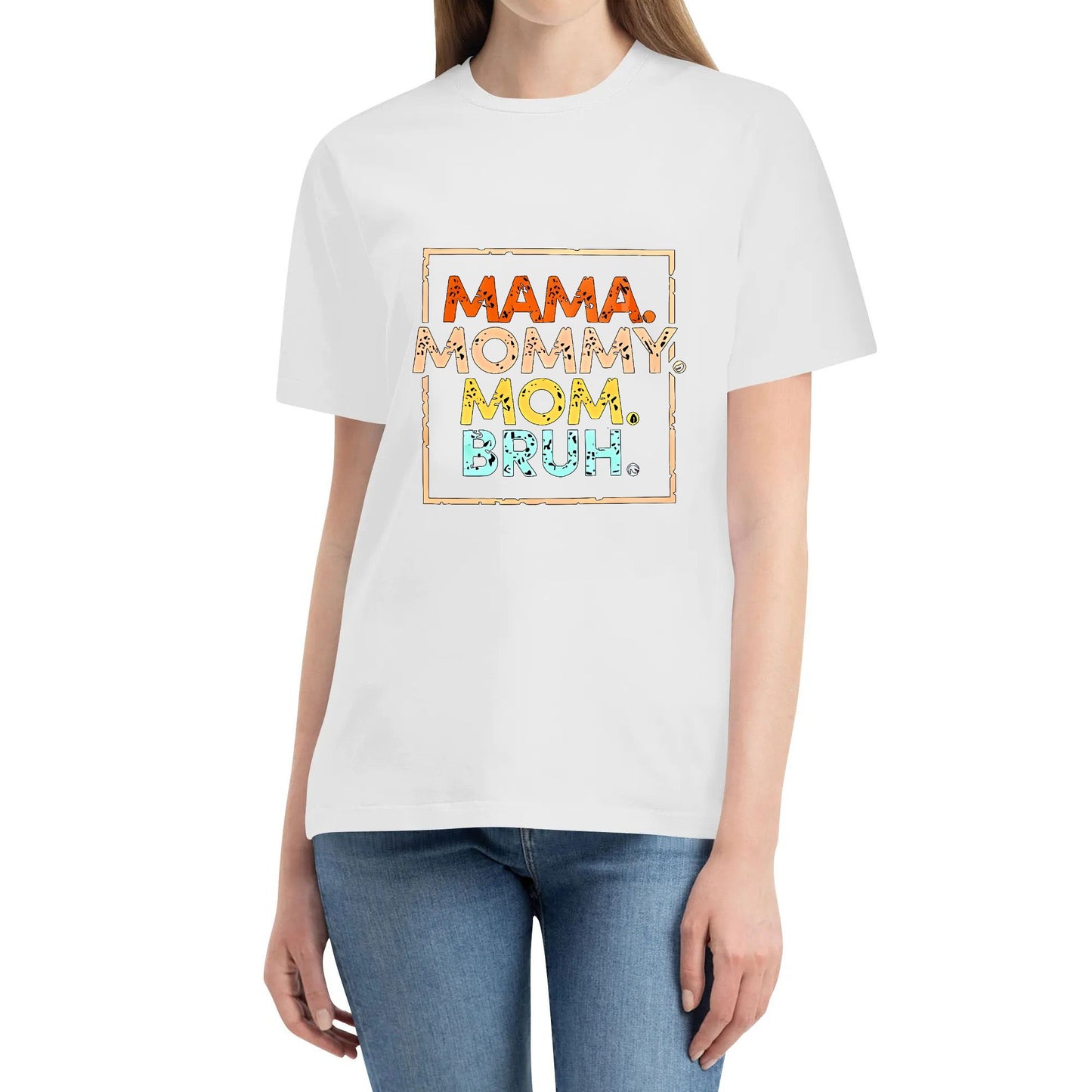 Women Mother's Day Letter Print Shirt I Went from Mama to Mommy to Mom to Bruh Shirt T-Shirt Funny Mom Black White Blue Red Tops Tee