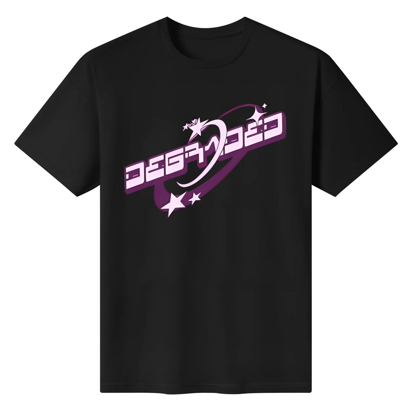 DEGRADED "Y2k Vibes Big Logo" Crew Neck T-Shirt Personalize Tops Tee Clothing Customize Gifts