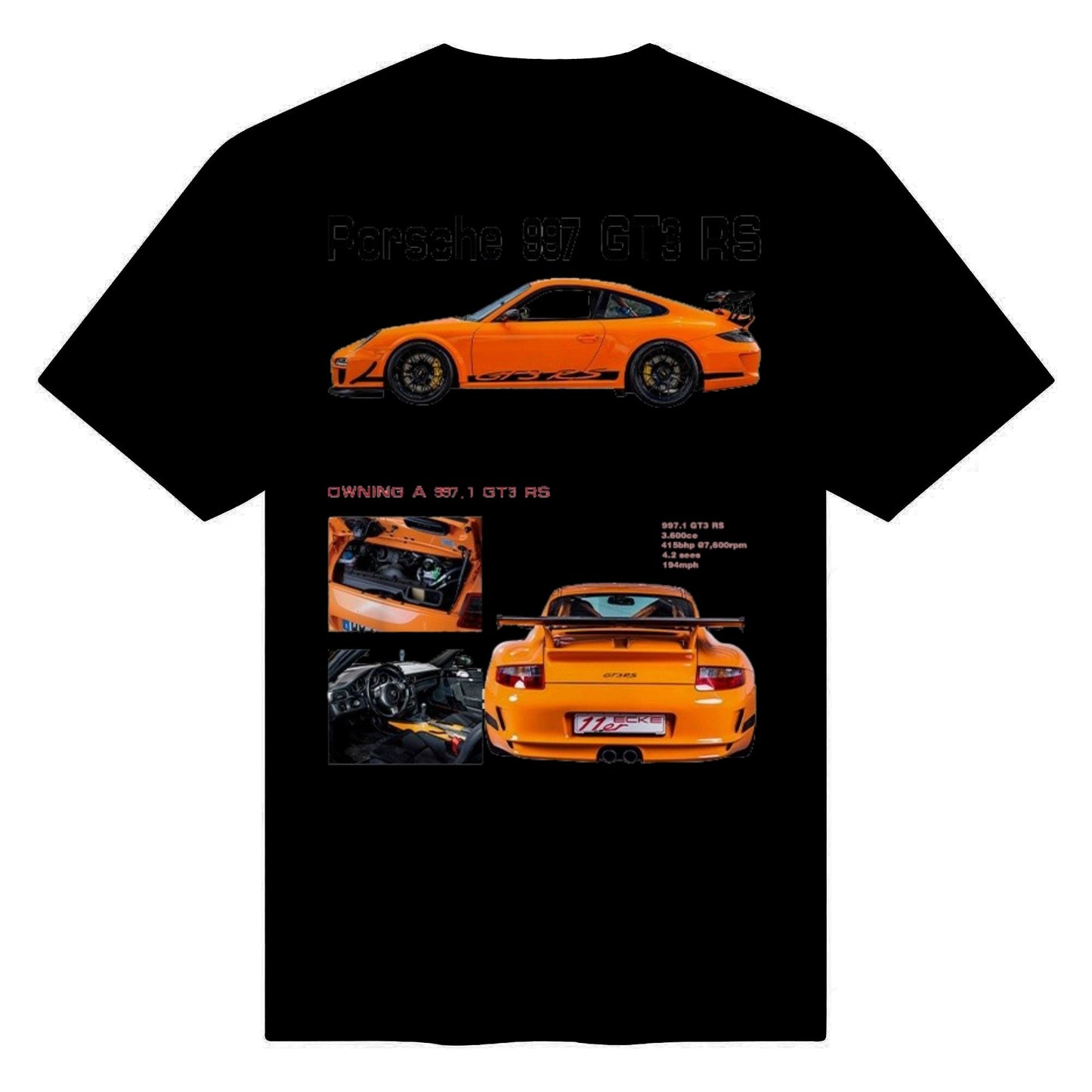 Porsche 911 GT3 RS print T-Shirt - White Cars and Clo - Regular Fit JDM