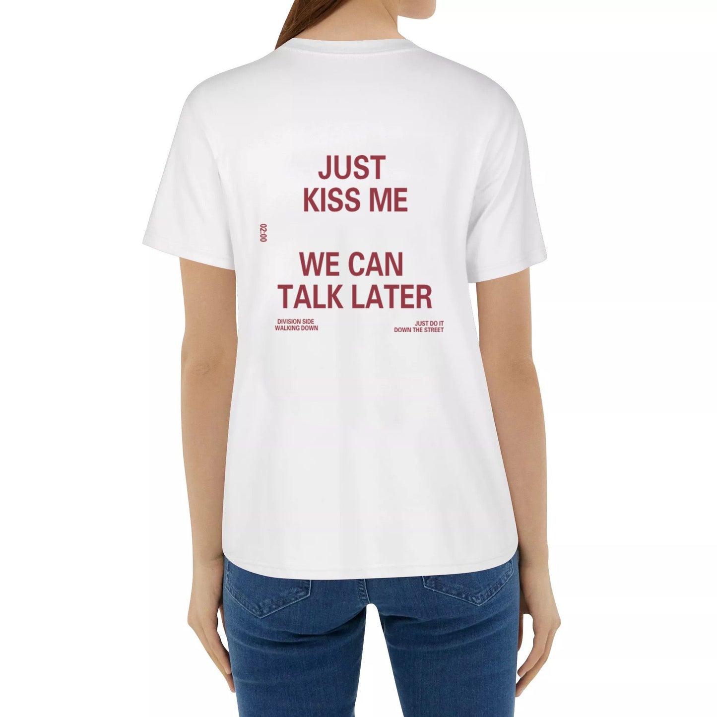 "JUST KISS ME"High Quality Good Print Cotton T-Shirts For Men&Women