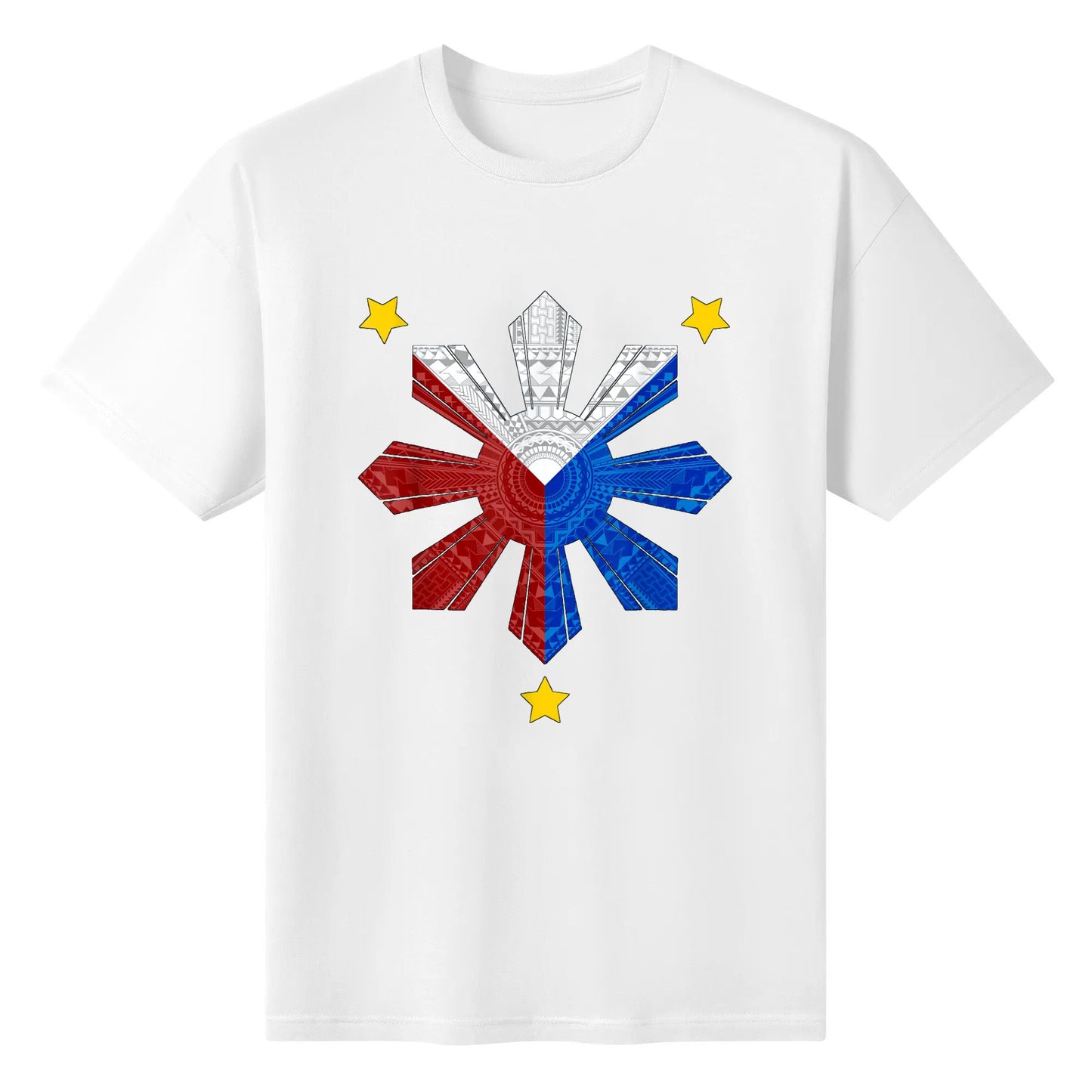 Philippine Flag - Tribal Design Shirt Cotton T-shirt for Men and Women Tee Adults Tshirts Black White Blue Red Customize Clothing