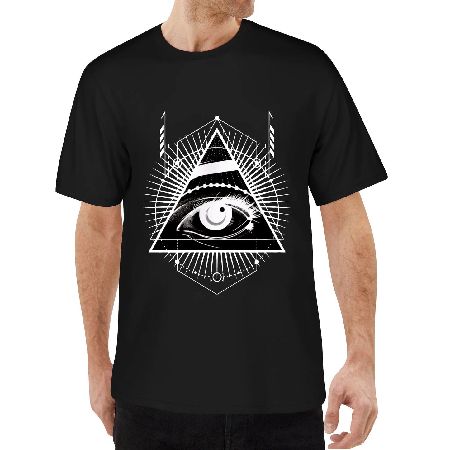 All Seeing Eye Shirt - Illuminati Masonic Symbol Alien T-Shirt Cotton T-shirts Short Sleeve Graphic Crew Neck Top Tee Shirt for Man Women Unisex Adult Summer Ladies