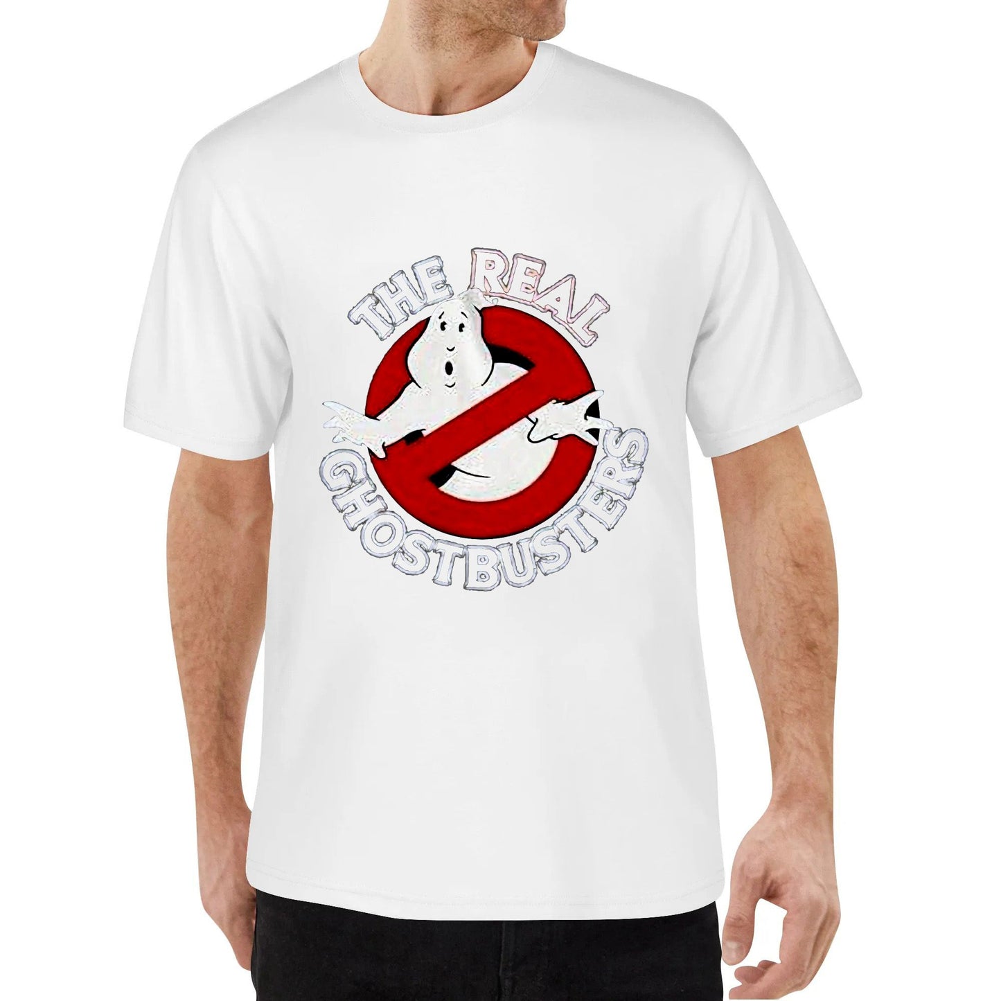 The Real Ghostbusters No Ghost Logo Heather T-shirt Cotton Original Design Tshirt for Men Women Black White Tops Tee Cool Style Personalize Clothing