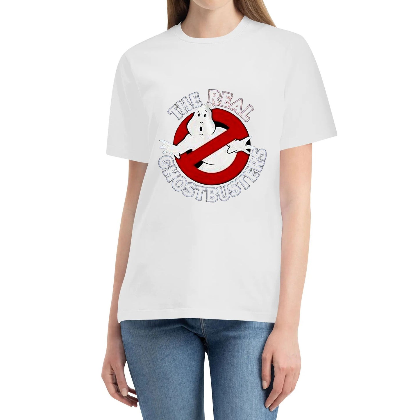 The Real Ghostbusters No Ghost Logo Heather T-shirt Cotton Original Design Tshirt for Men Women Black White Tops Tee Cool Style Personalize Clothing