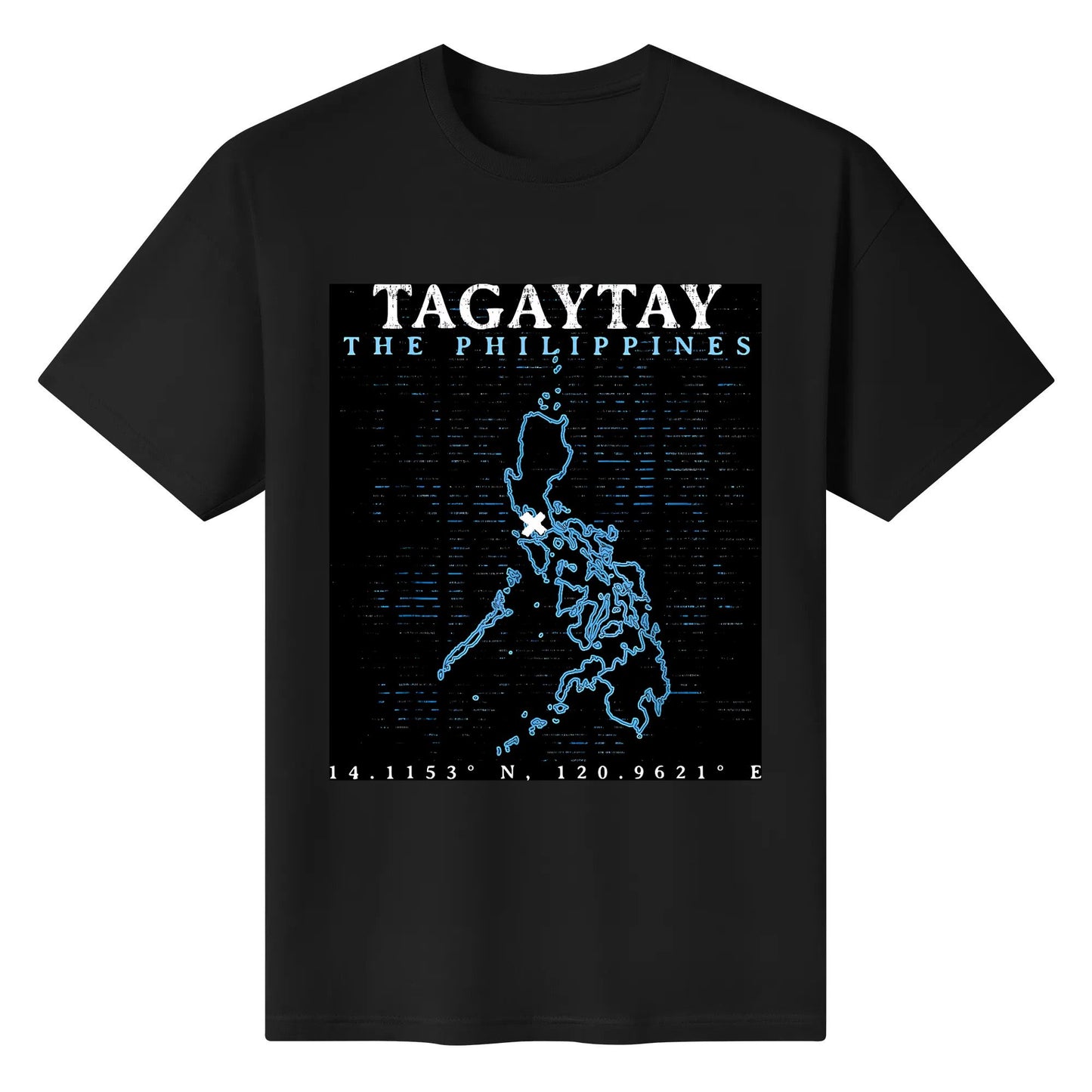 The Philippines Tagaytay T-Shirt, Mens T shirt Black White Blue Graphic Crew Neck Womens Cotton Top Tees Shirts Unisex Adults Summer
