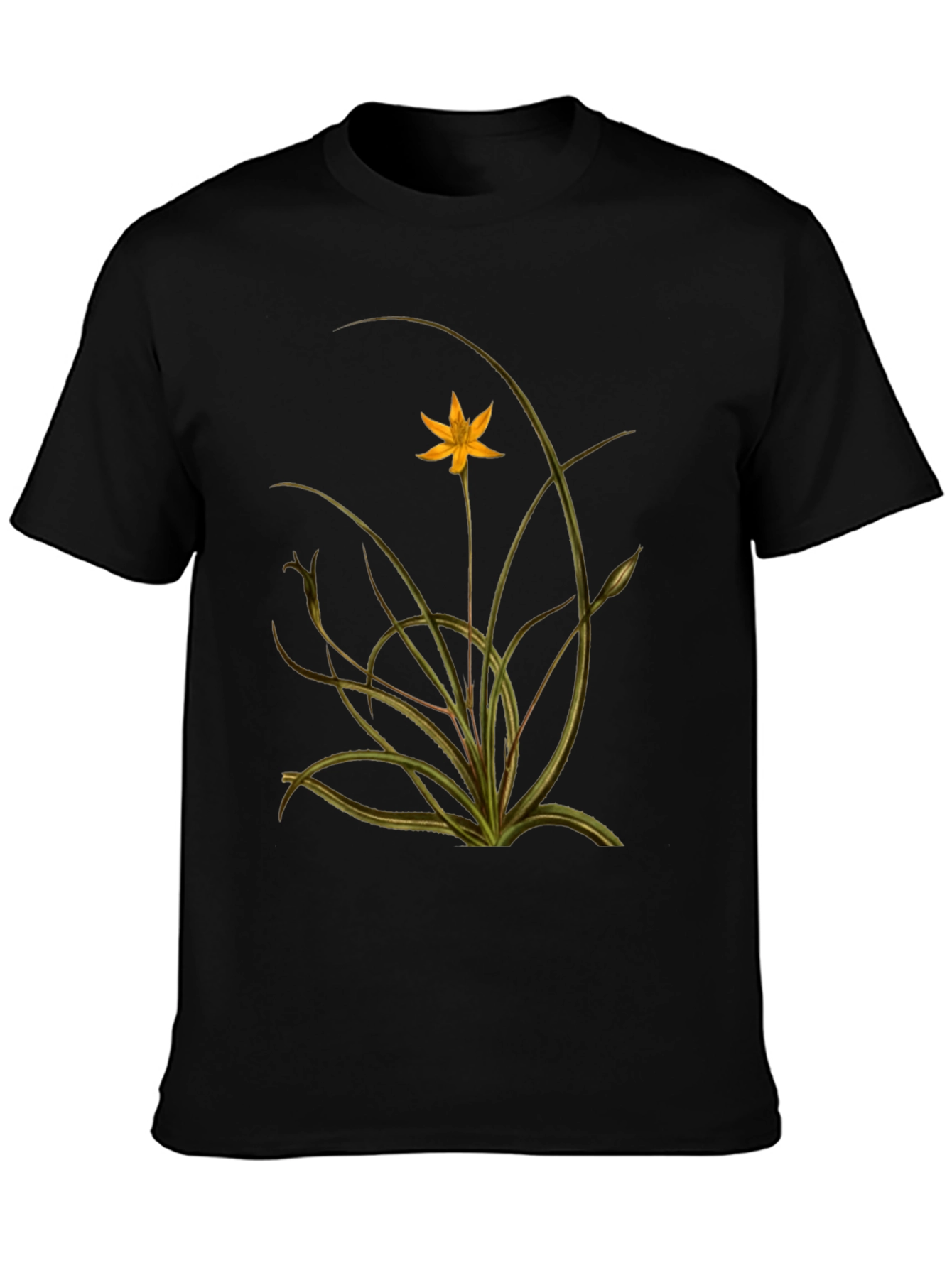 Botanical Print Black Tee