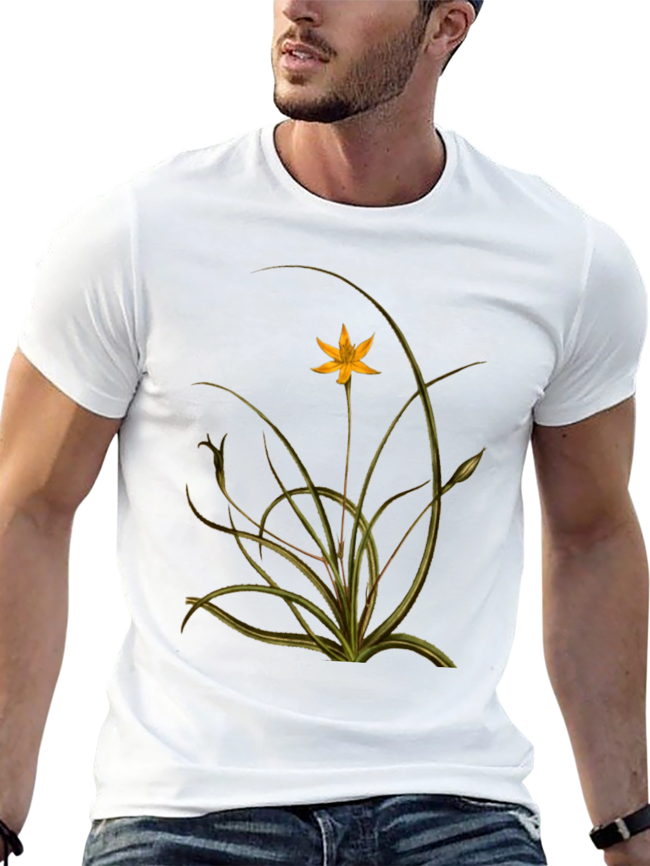 Botanical Print Black Tee