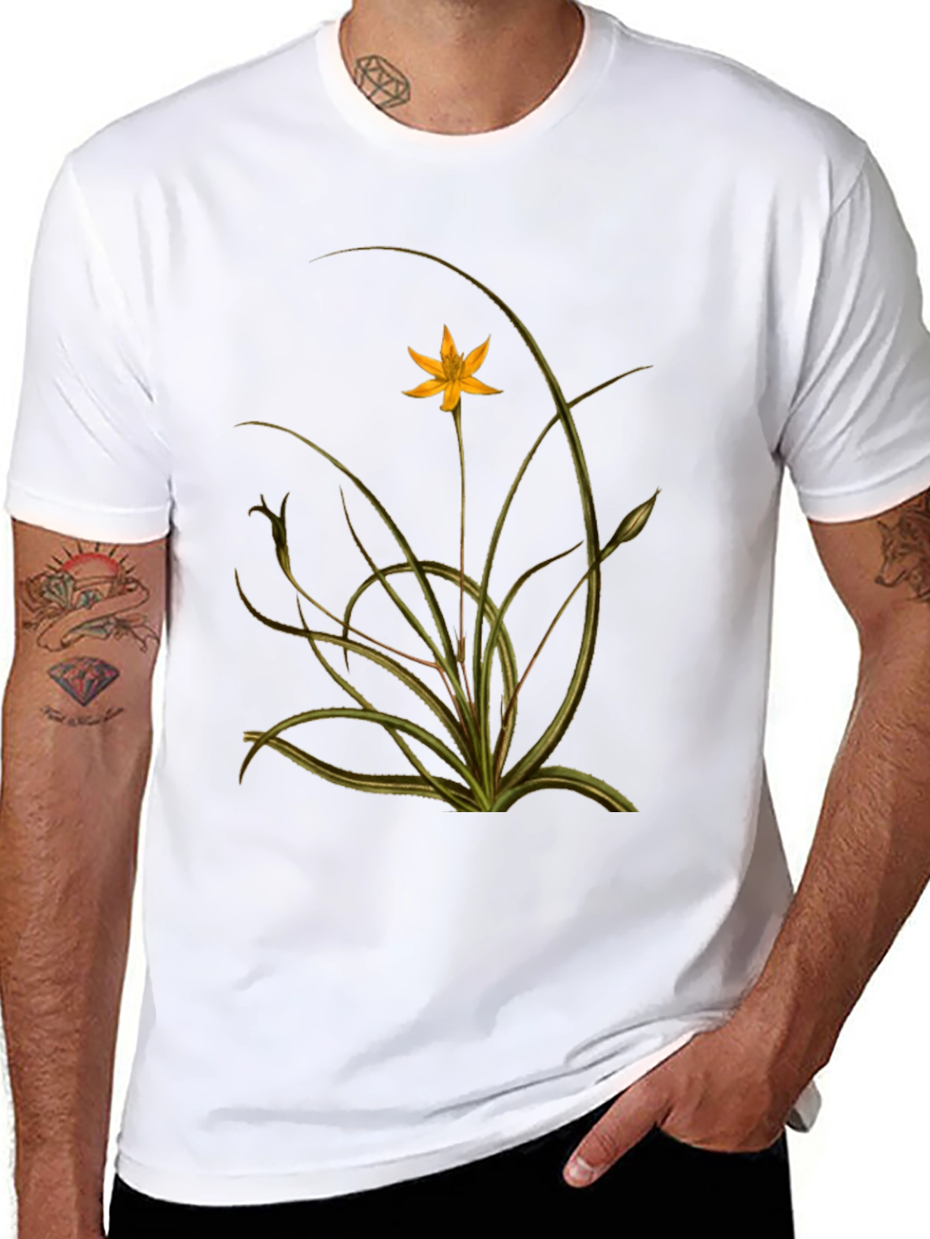 Botanical Print Black Tee