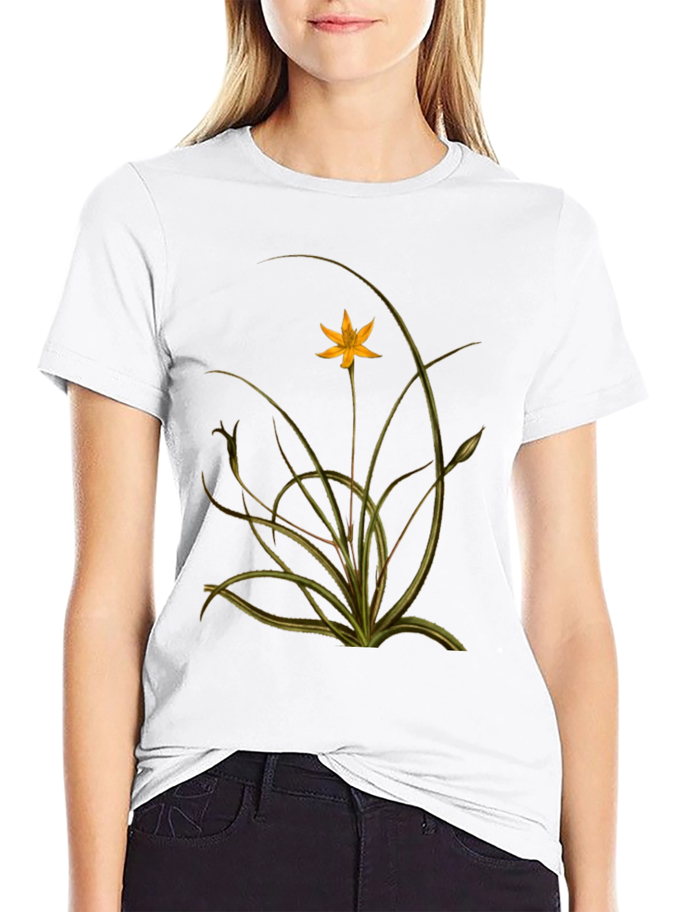 Botanical Print Black Tee