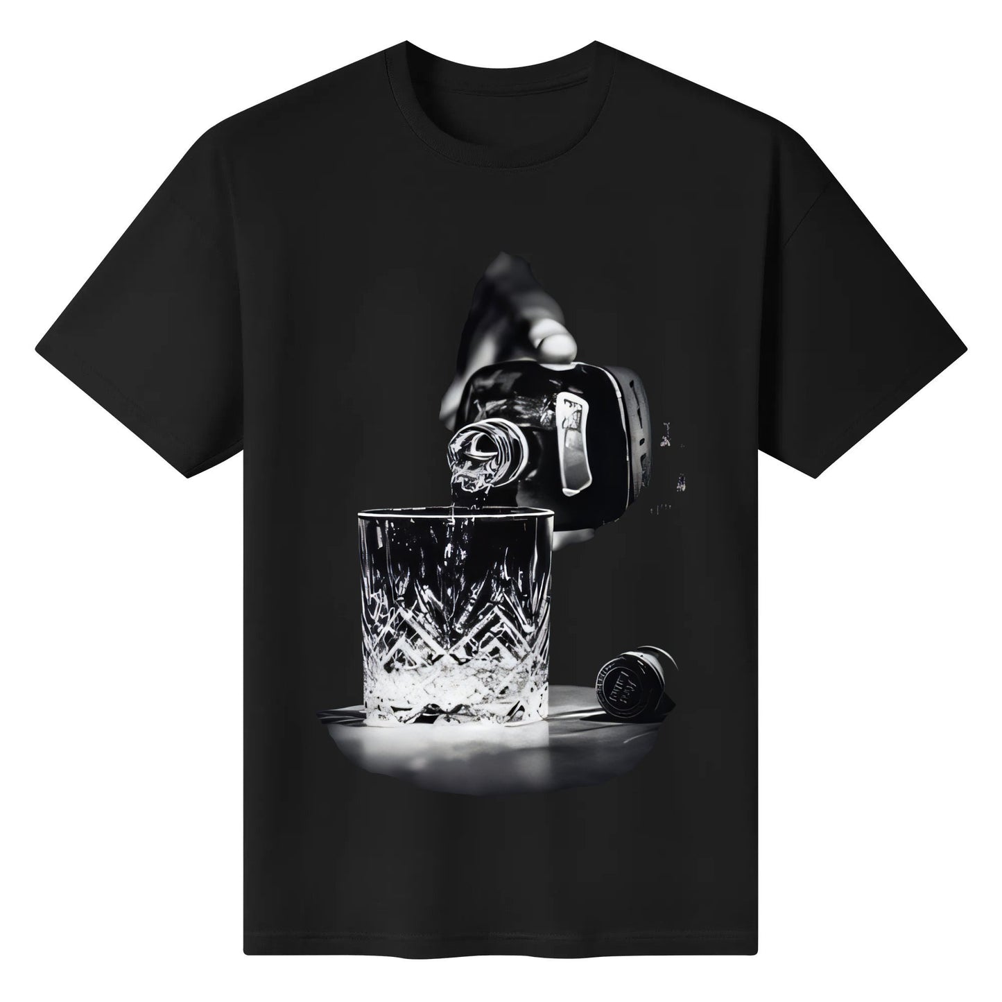 Kaus Katun Lembut Dengan Cetakan Wiski-Uniseks Desain Abstrak Terinspirasi Desain Unisex T-Shirt Atasan